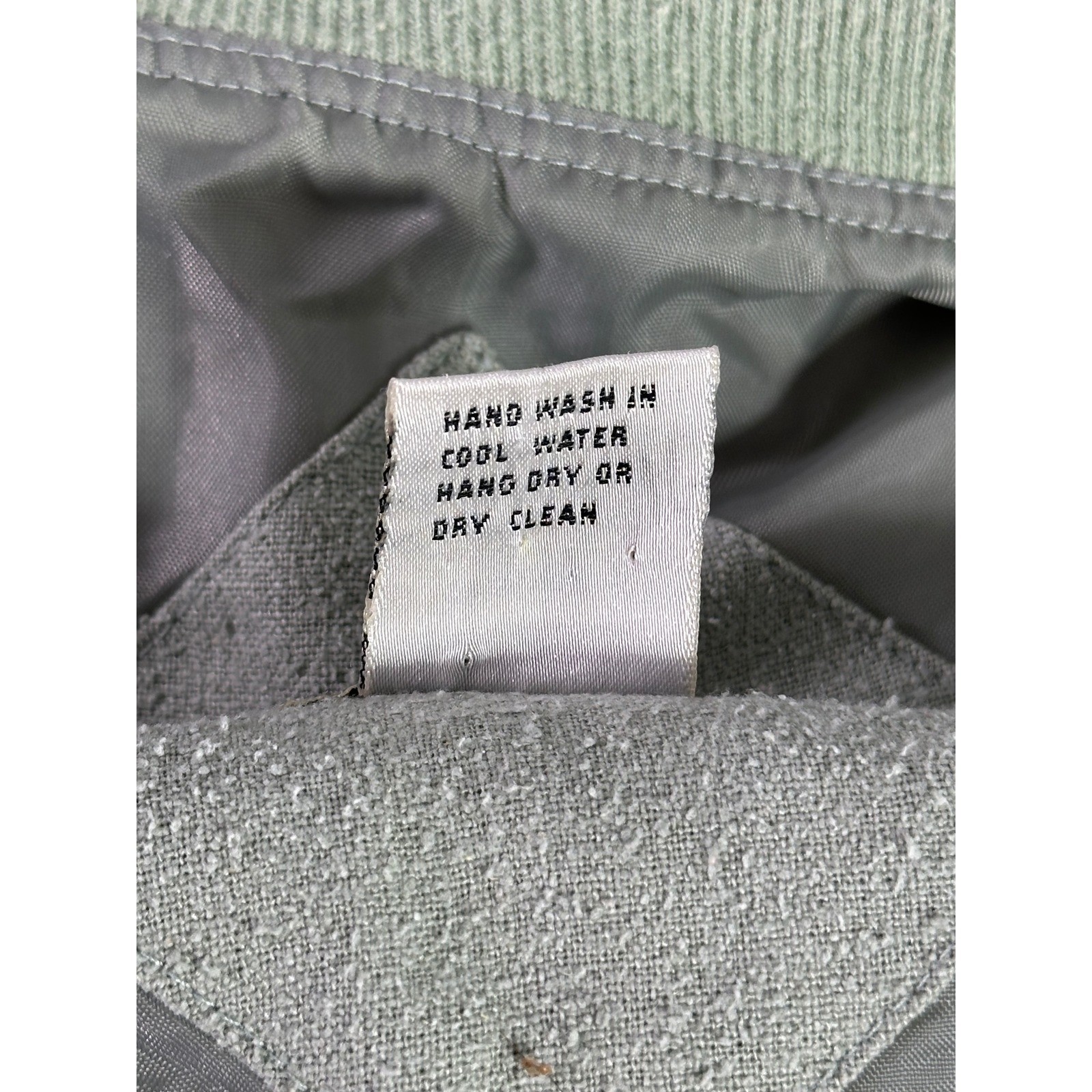 Selene Sport Sage Green 100% Silk 2-Piece Tracksuit Bomber Jacket Pants Set XL