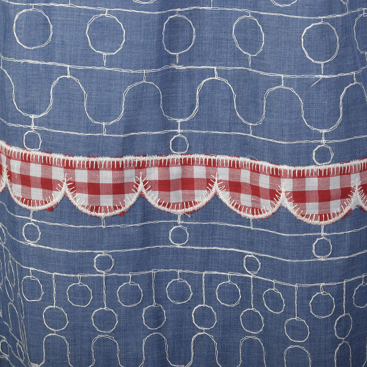 Small 1970s Estelle Albus Chambray Maxi Dress with Vinyl Polka Dots VTG 70s