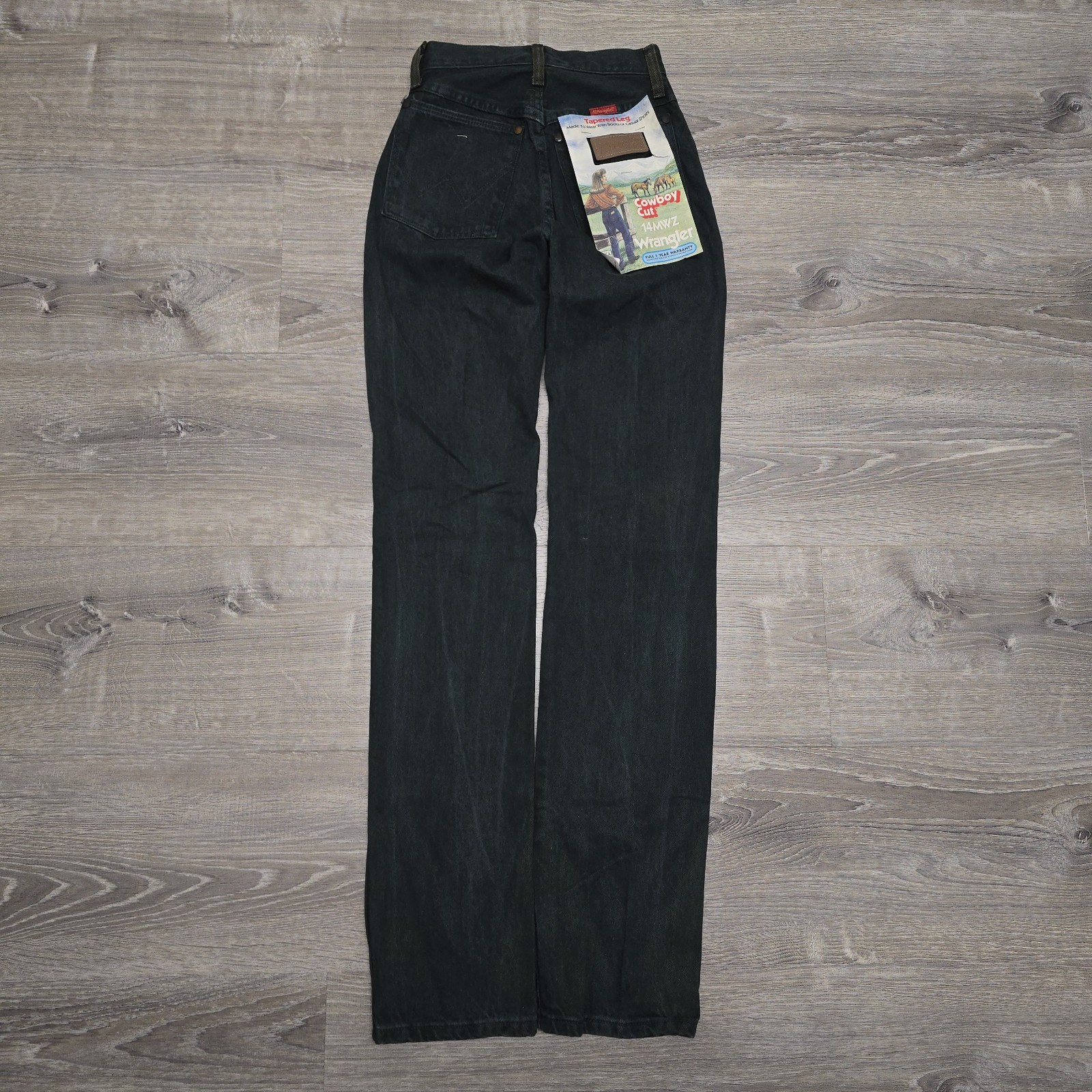 Vintage Wrangler Cowboy Cut 14MWZ Red Tag Jeans Women 0x34 Green USA Made NWT