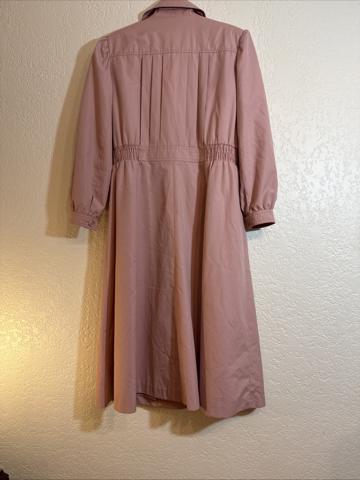 Vintage Windy Weather Dusty Rose Trench Coat Women’s M Pink Belted NWOT