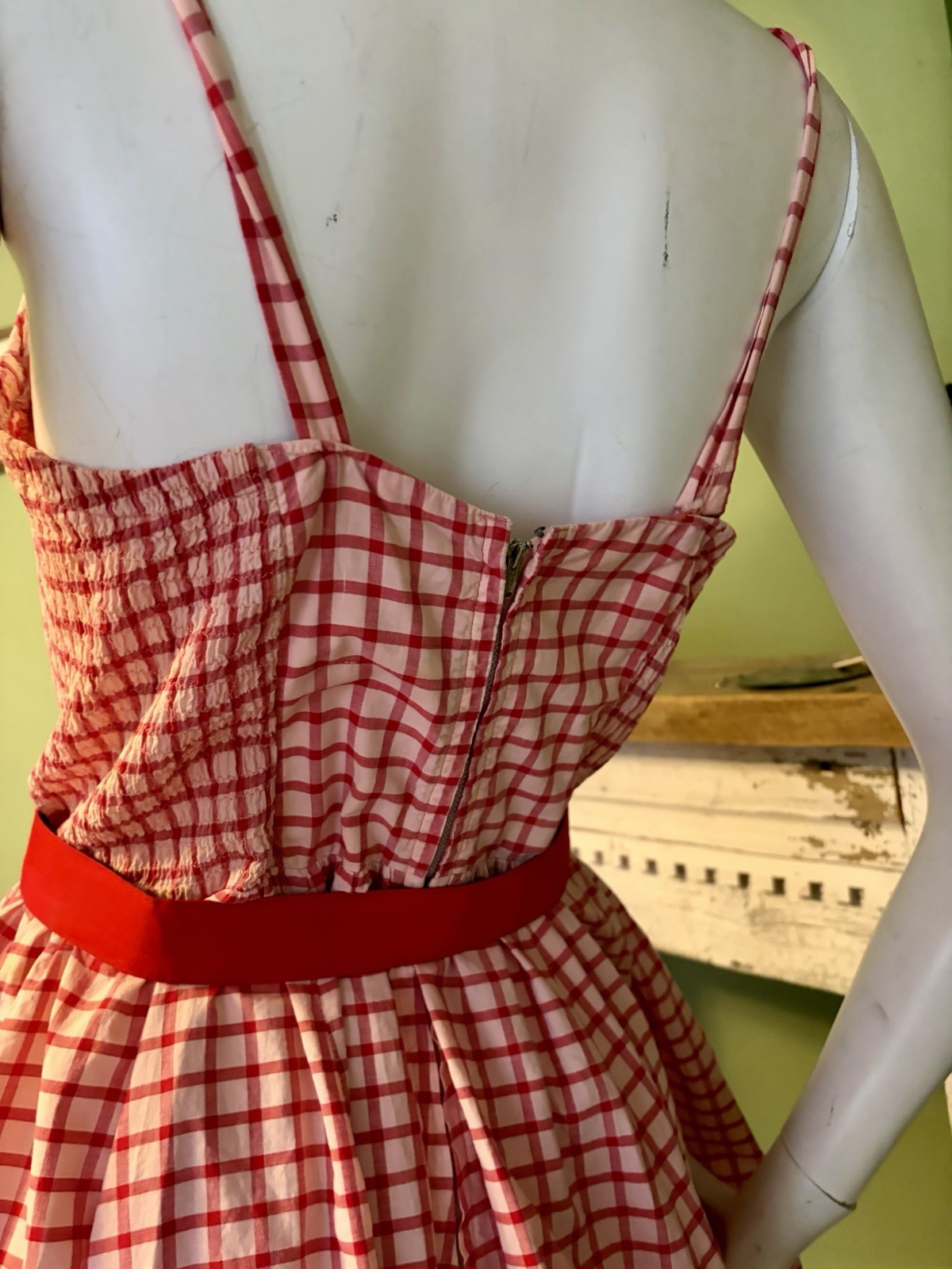 Kahala Bullocks W. Hawaii Plaid 50’s Rockabilly Picnic Pinup XL SunDress w Tulle