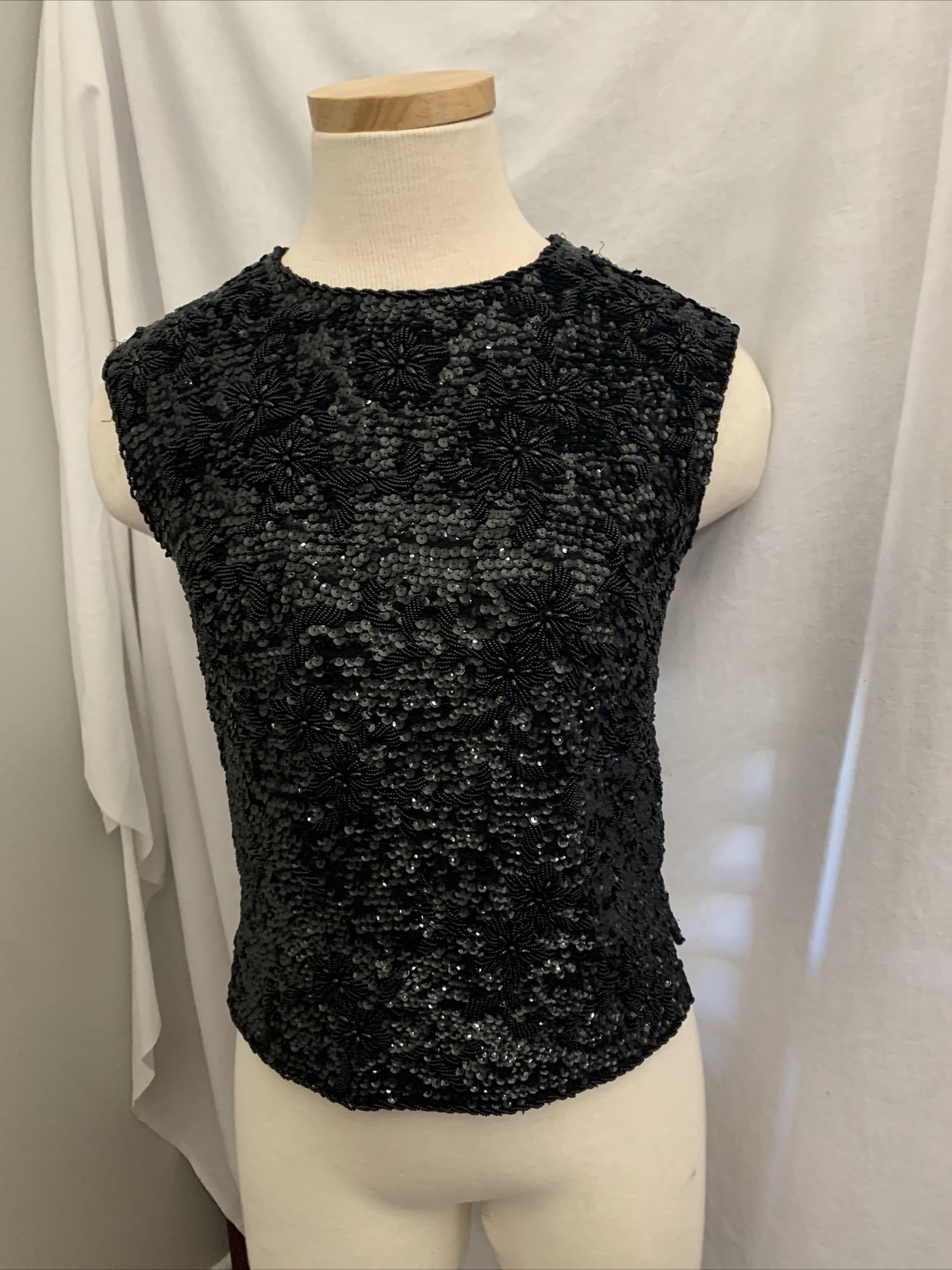 Vtg Beaded Sweater Top Sleeveless 36/8 Marilyn Monroe By Steven Chi