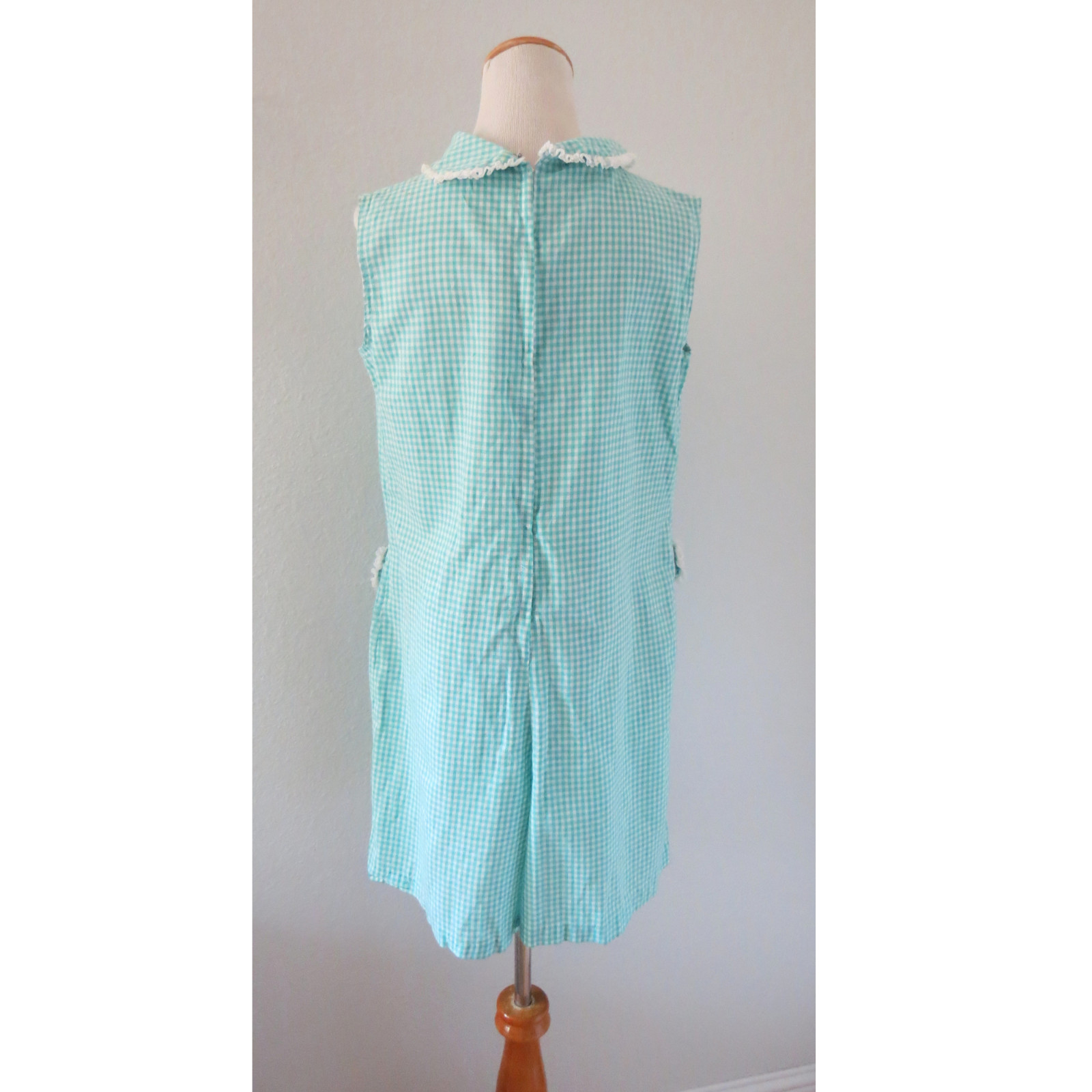 Vintage 60s Gingham Print Romper – Mod Retro Cotton Playsuit – Size Large