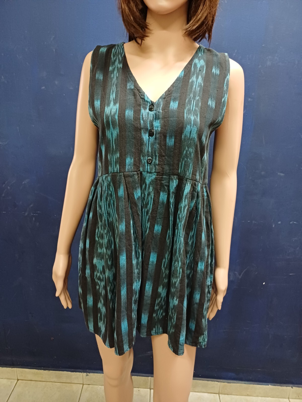 Vtg Guatemalam Mayan Young Women Flared Cotton dress Traditional Hand Made Sz S