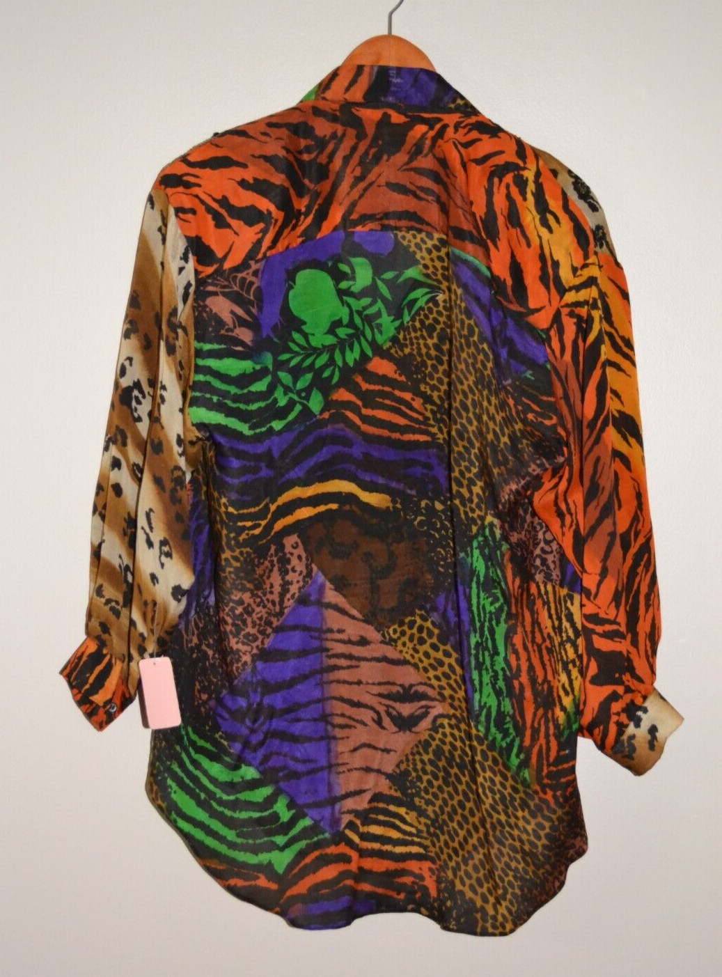 Judith Ann Rare Vintage Silk Button Down NWT – Sequin Embellished Hi-Lo Blouse M