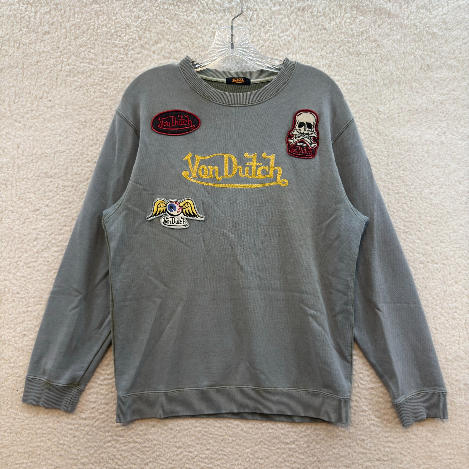 Y2K Vintage Von Dutch Sweatshirt Sweater Large XL Cyber Grunge Goth Emo Punk