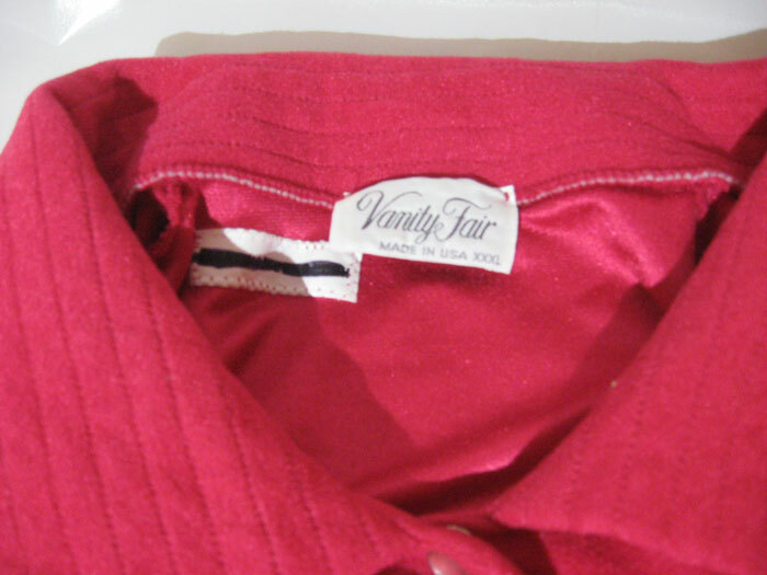 LADIES ROBE VANITY FAIR HOT PINK VELOUR LONG SNAP CLOSURE XXXL USA