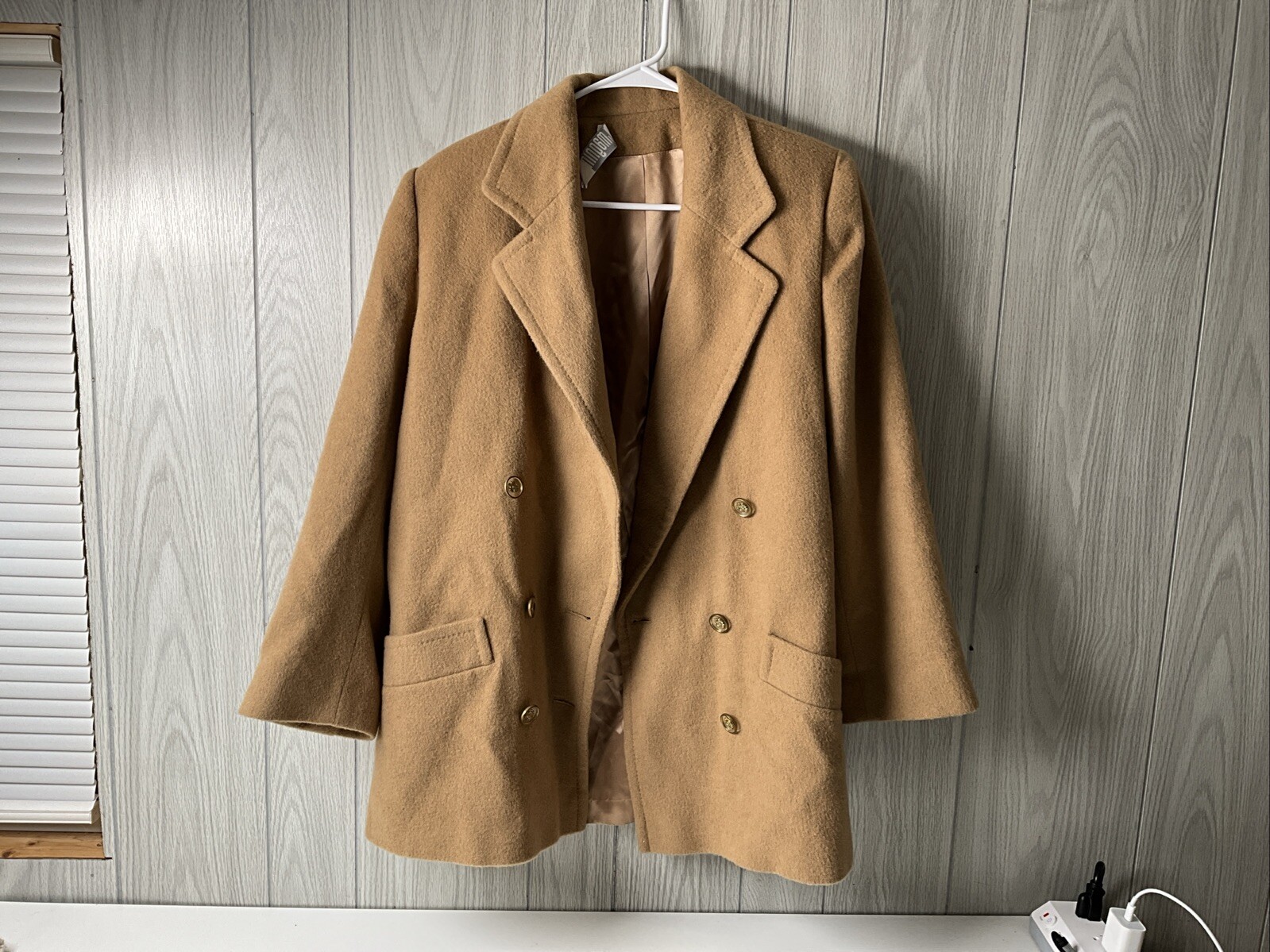 I. Magnin Fleurette Camel Hair Blazer Coat Vintage 1980’s Women’s SIZE 8 ~M
