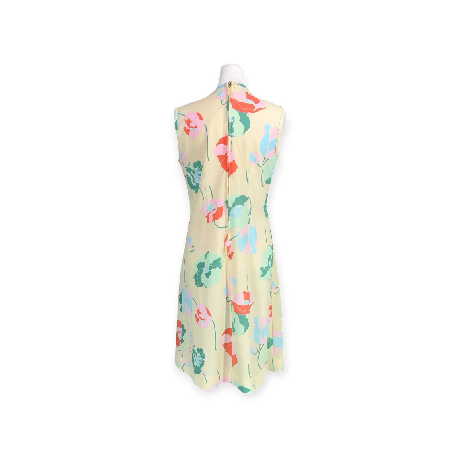 VTG 1960s SEARS FLOWER POWER POLY SHIFT DRESS HIPPIE MOD POPPIE COUNTER CULTURE
