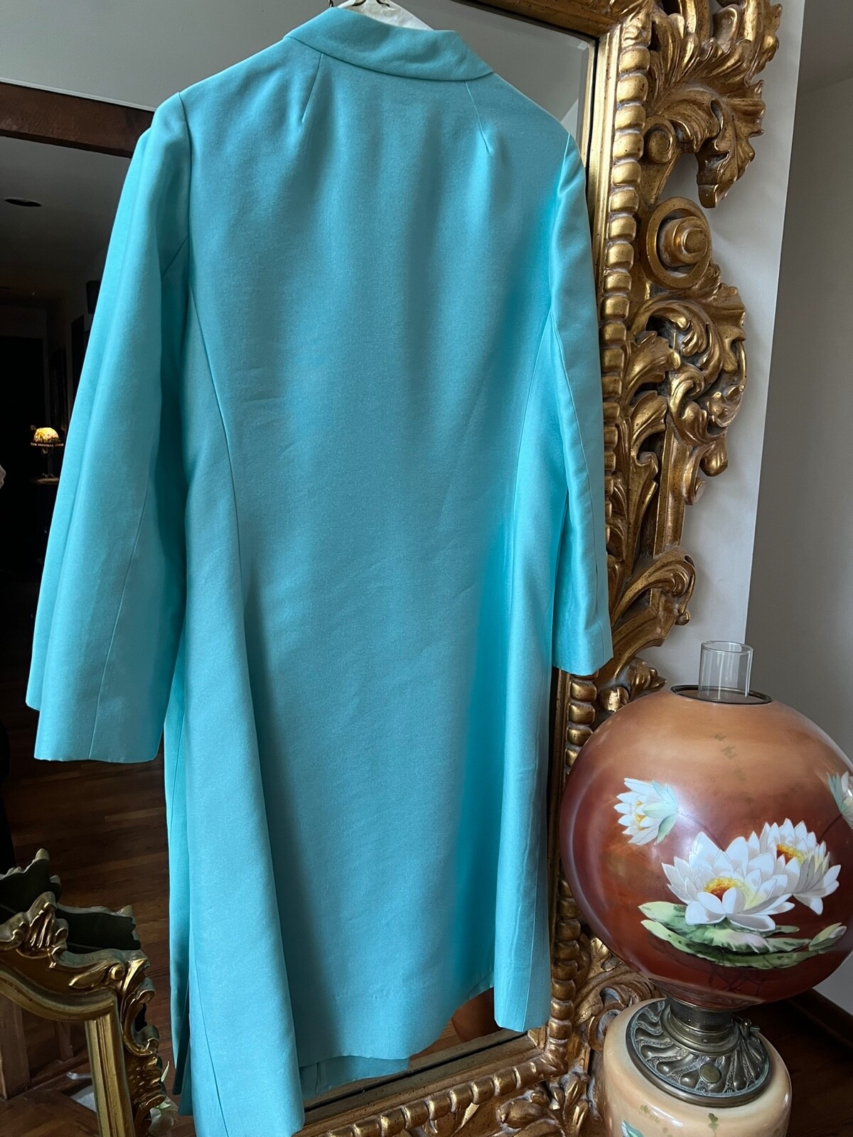 Vintage 60’s Womens Coat Dress Jackie O Turquoise Teal Carlyle sz 12 Beautiful