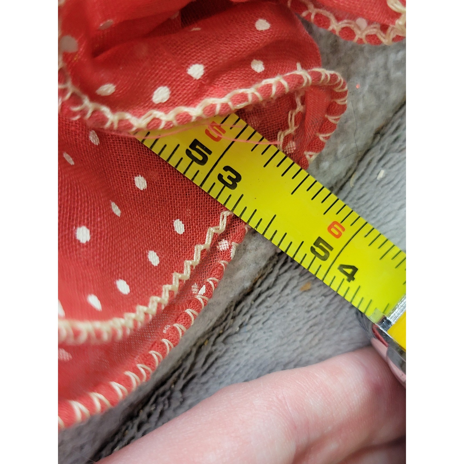 Vintage Red Polka Dot Ruffle Maxi Dress Womens Size 9 V-Neck Cascading Ruffles
