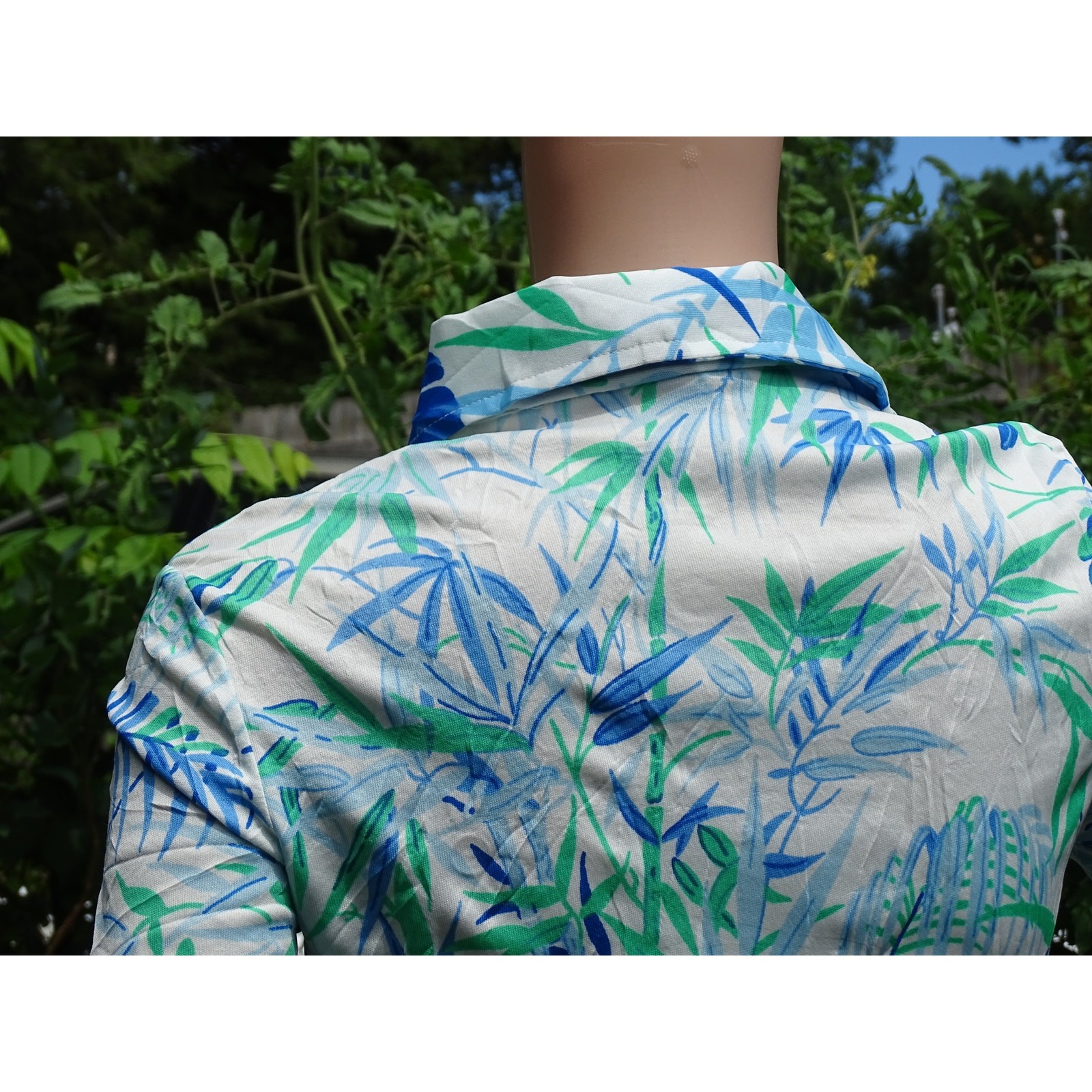 Vintage 70s Jayson Classics Bamboo Botanical Print Shirt Womens Medium Hawaiian