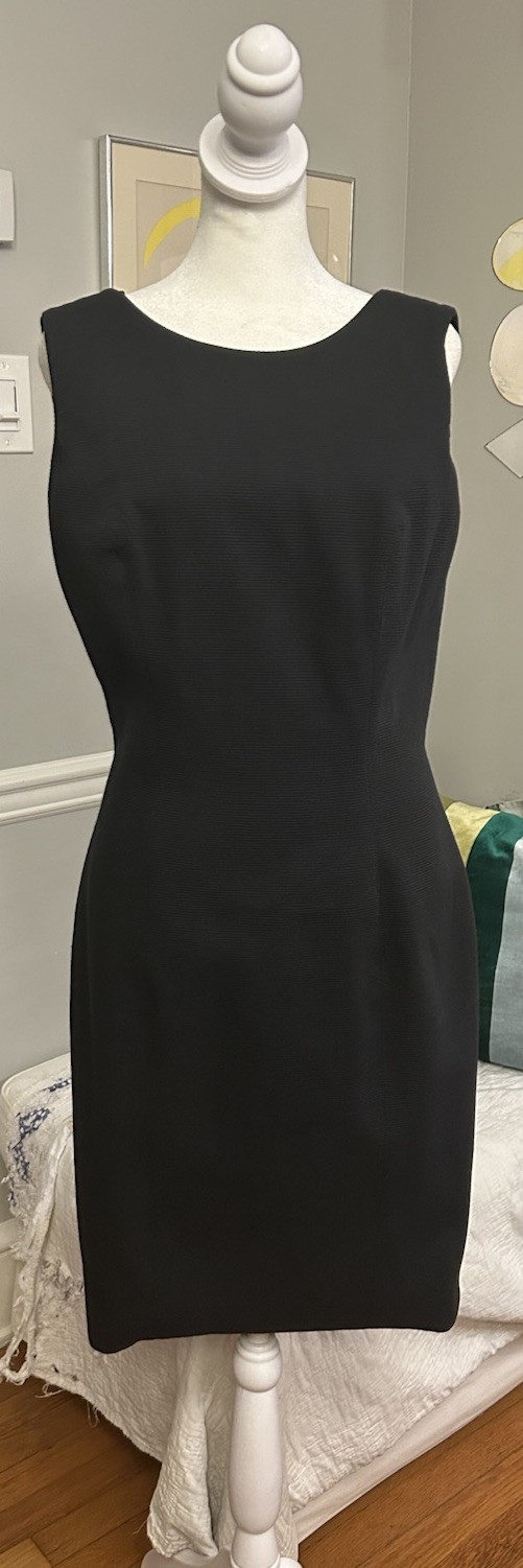 Vintage Barboglio Cristina Jan Dress Black Plunge Back Ribbed 8