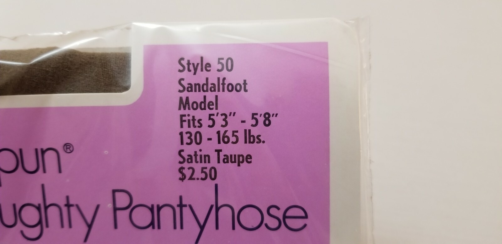 Vtg Round the Clock Satin Taupe Sz Average Sandalfoot Miracle Air Spun Pantyhose
