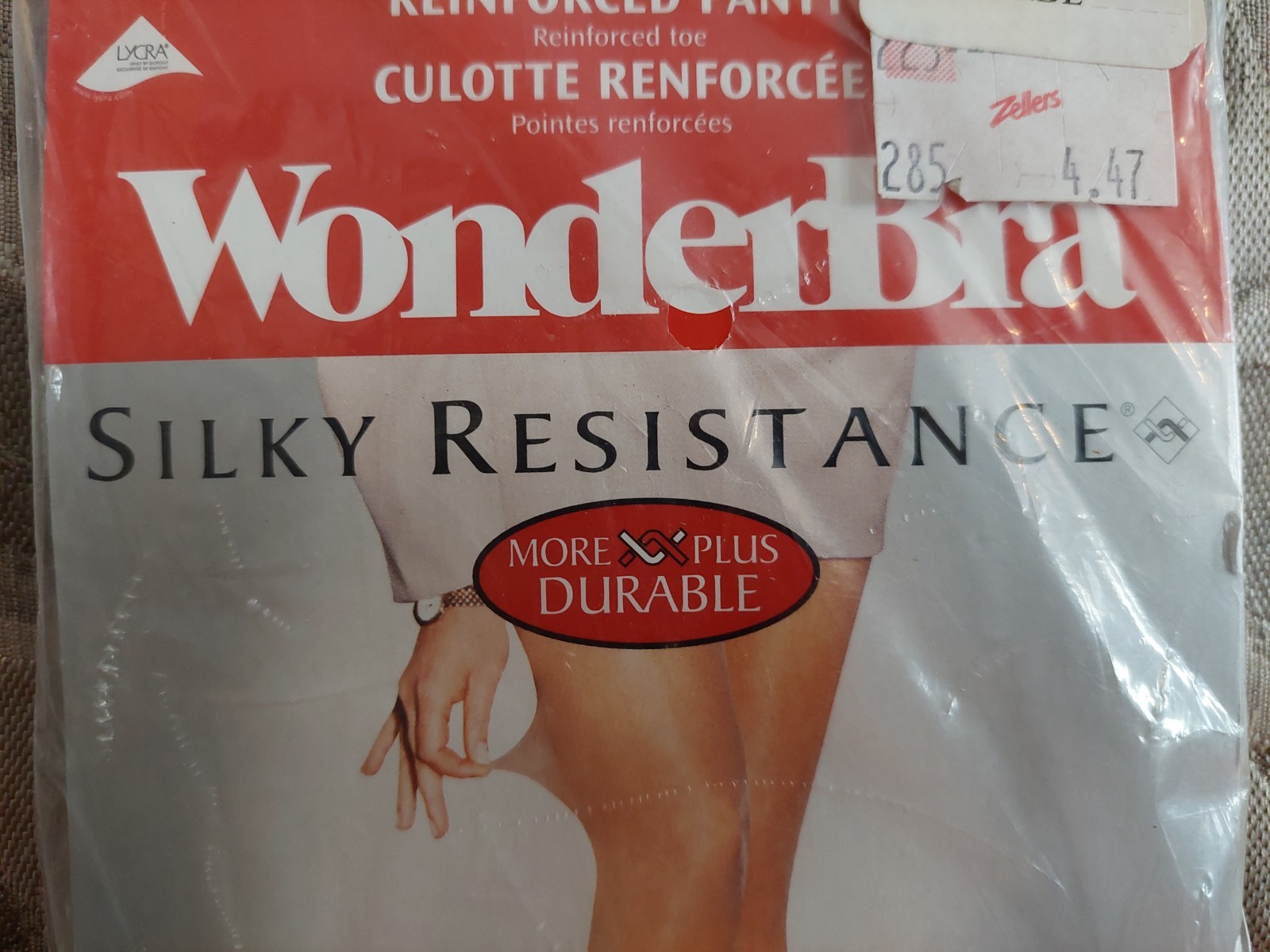 Vintage Pantyhose Wonderbra Silky Resistance Color Almond size B BAMA2