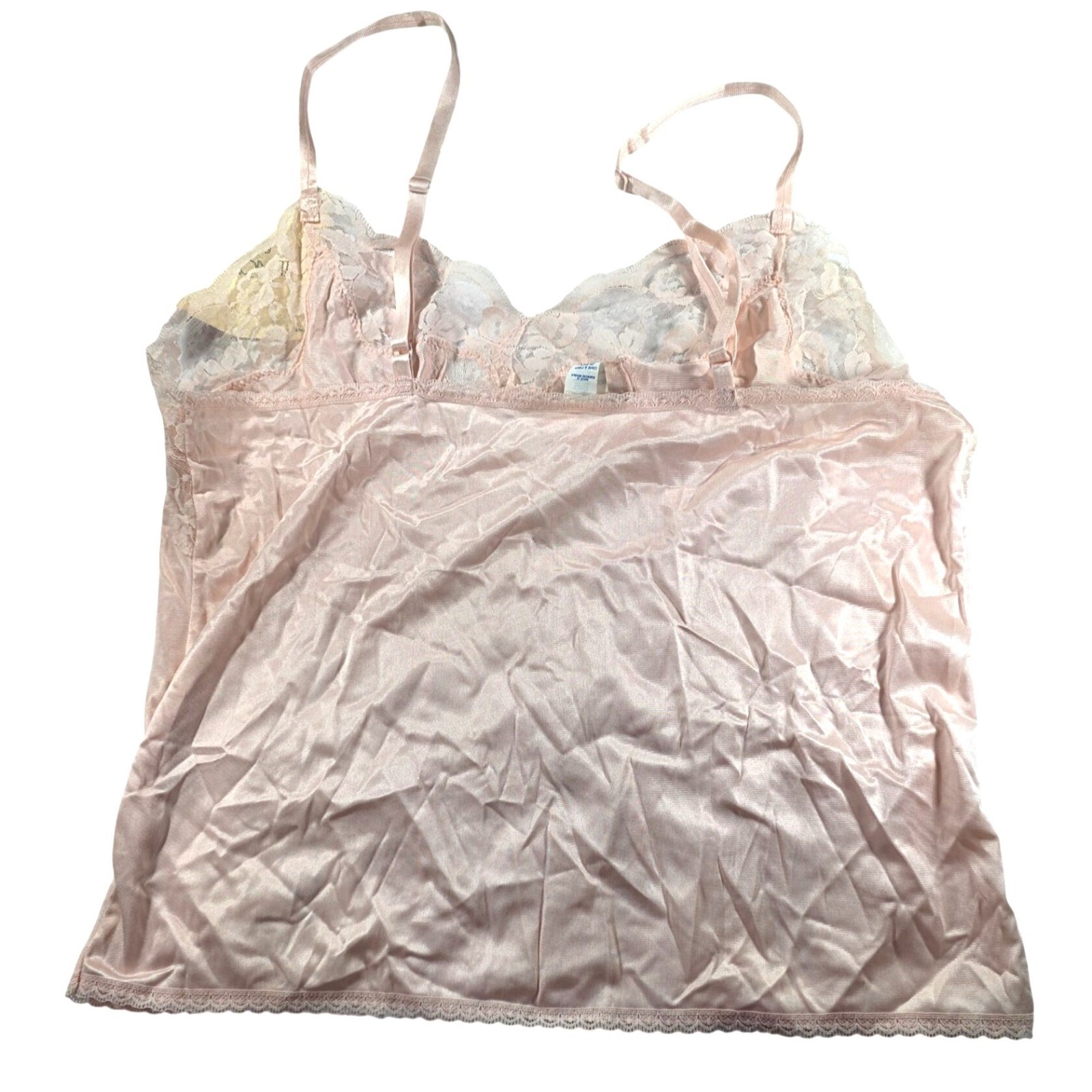 Bestform French Dressing Pink Rose Lace Camisole Size 36 Dupont Antron III Nylon