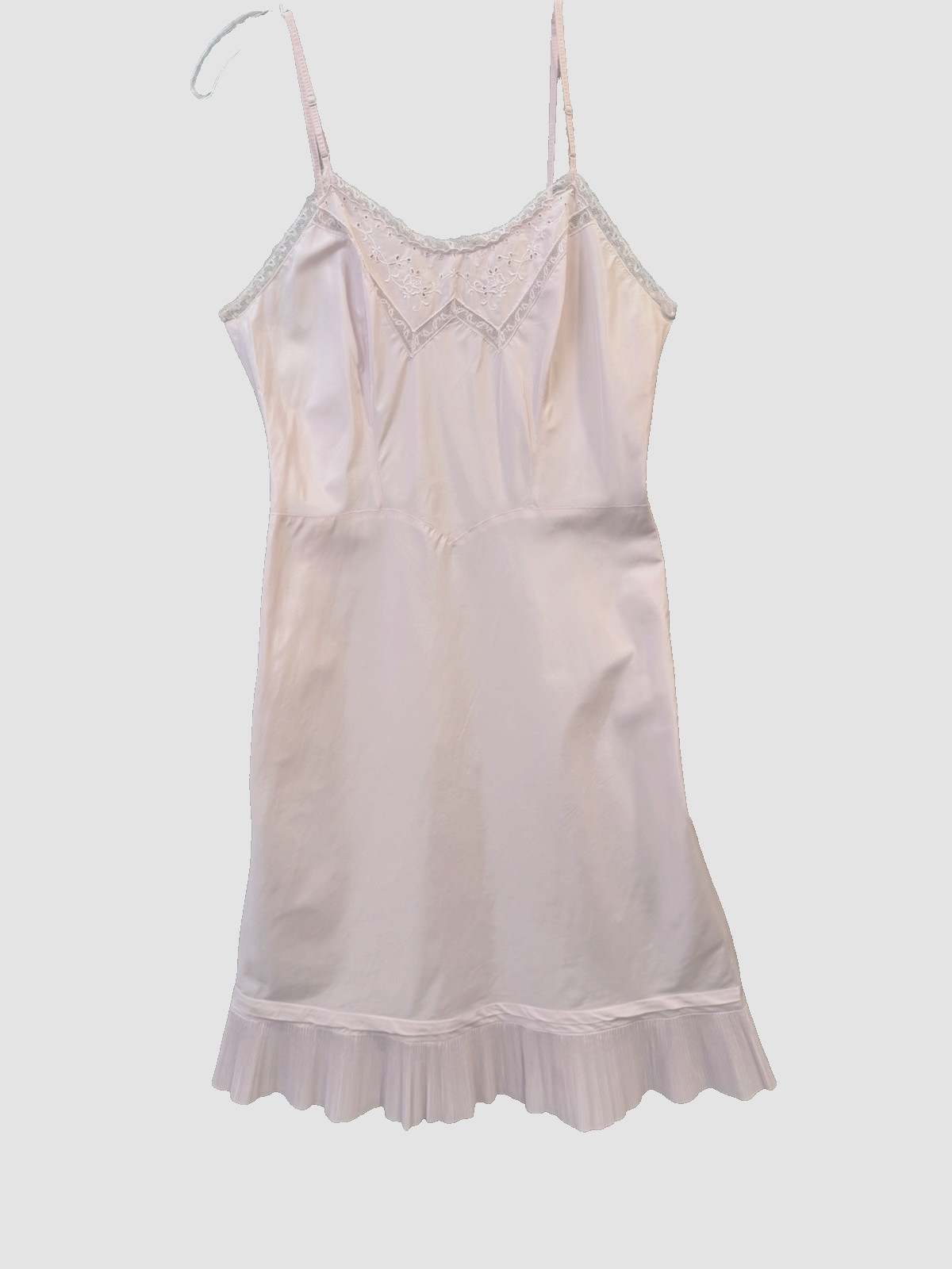 VTG BARBIZON Full Slip Dress Endear Tafredda, Crystal Pleats, Pink Sz M/L Grunge