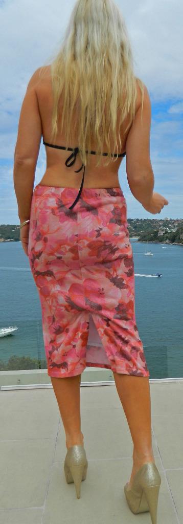 VINTAGE Resort Chic 1960s-70s Original Wiggle Pin up Retro Skirt