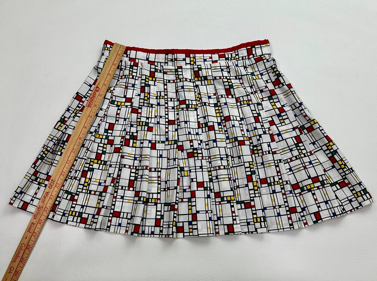 Vintage TAIL Tennis Jacket & Pleated Mini Skirt Set 90s Geometric Size M/12 USA