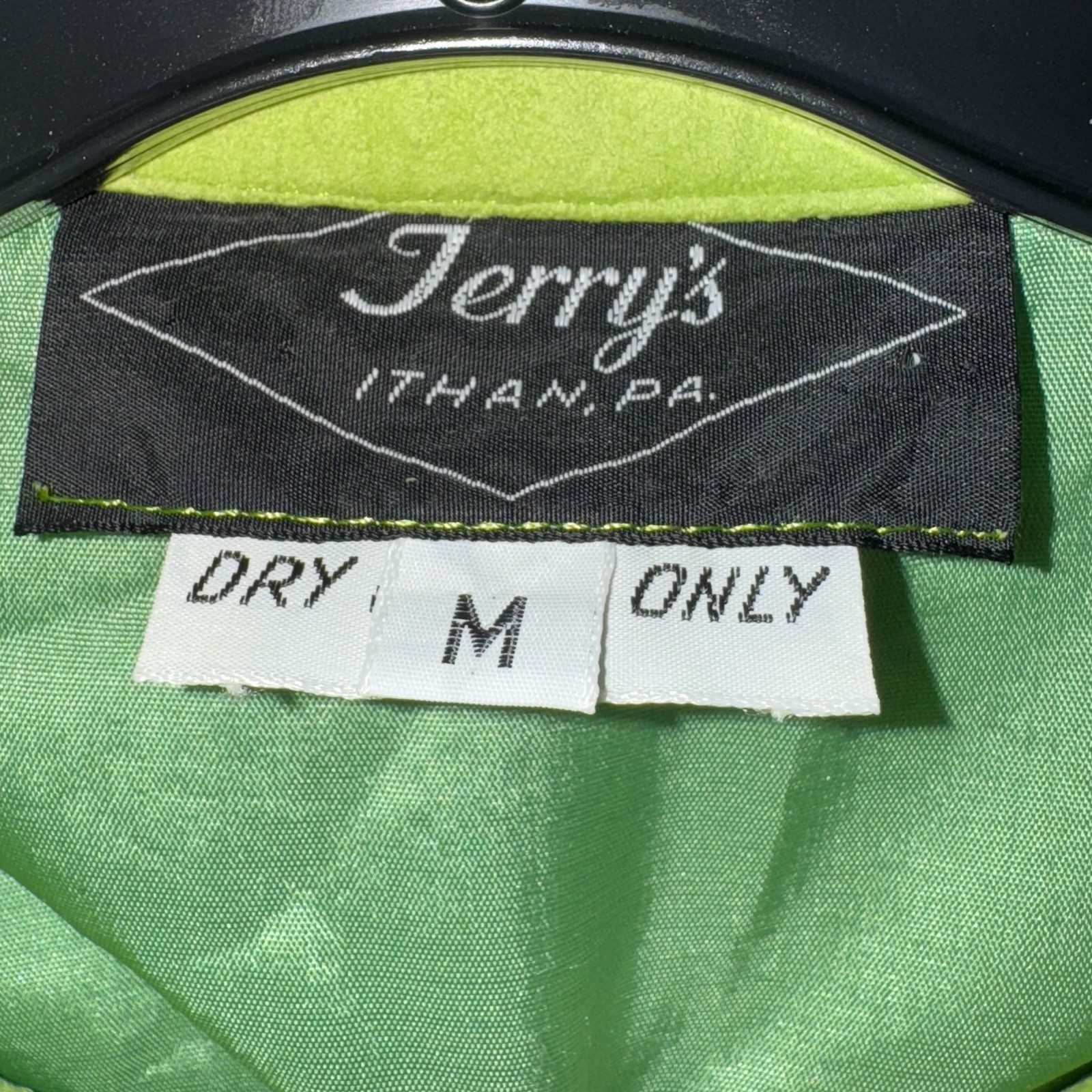 Vintage Lime Green Suede Boxy Utility Cropped Jacket Size M