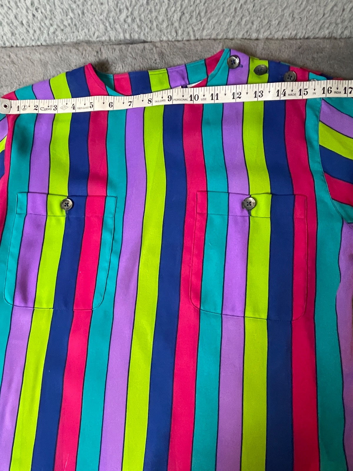 Vintage Liz Claiborne Blouse Top Womens Petites 2 Colorful Striped Secretary VTG