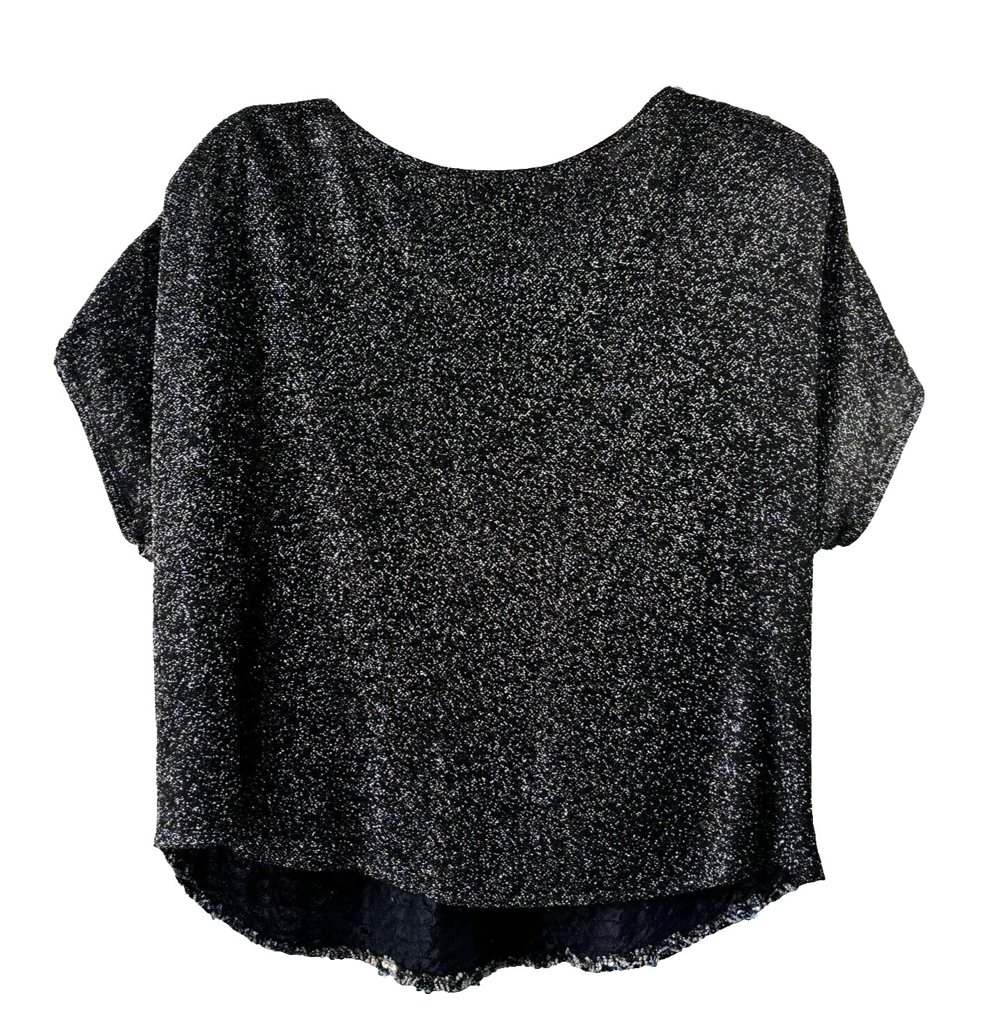 Vtg 80s Glam Sparkly Sequin Top Shoulder Pads Disco Party Shirt Sz 14 (42) USA