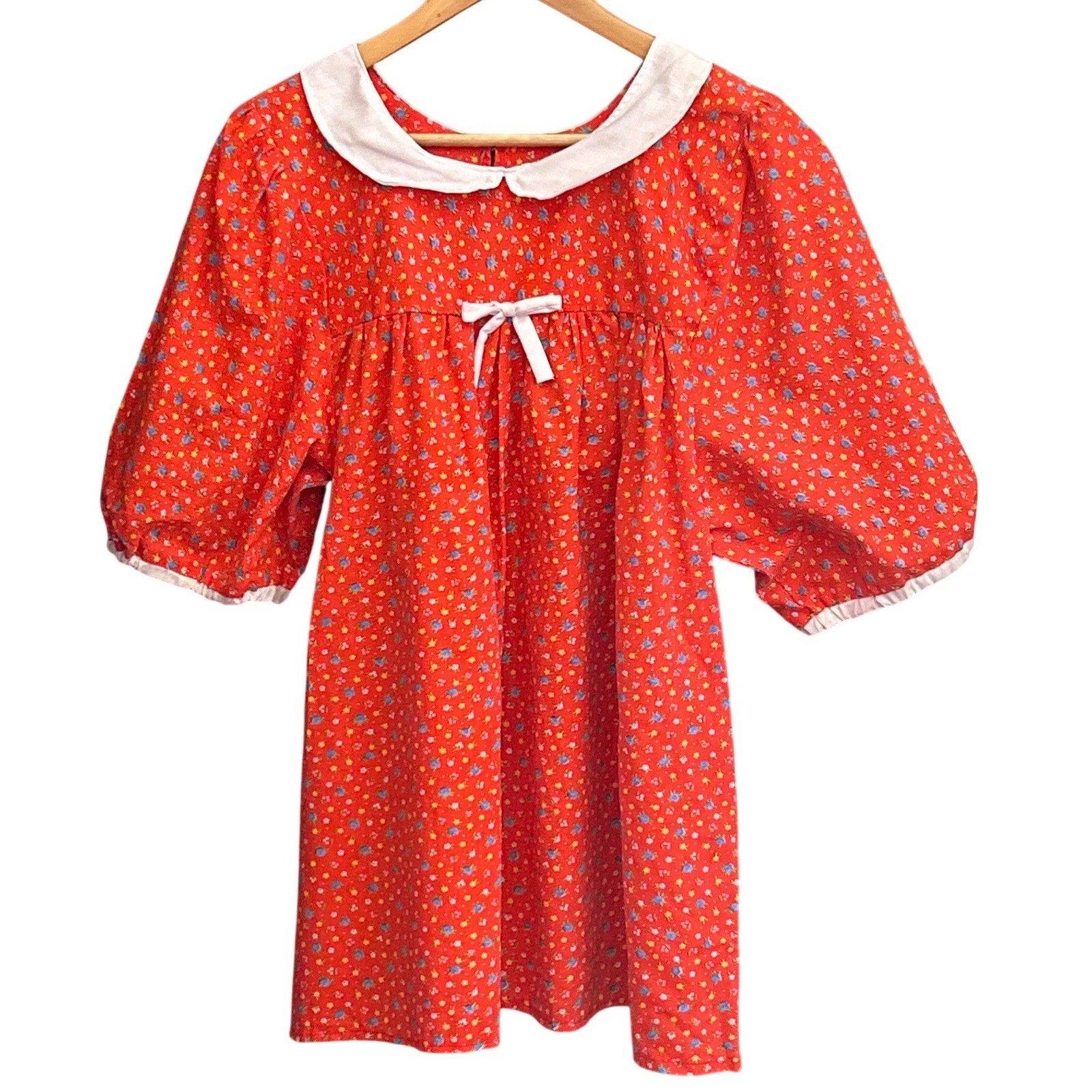 Vintage 70s Handmade Floral Babydoll Shirt Cottagecore Coquettet Soft Girl Retro