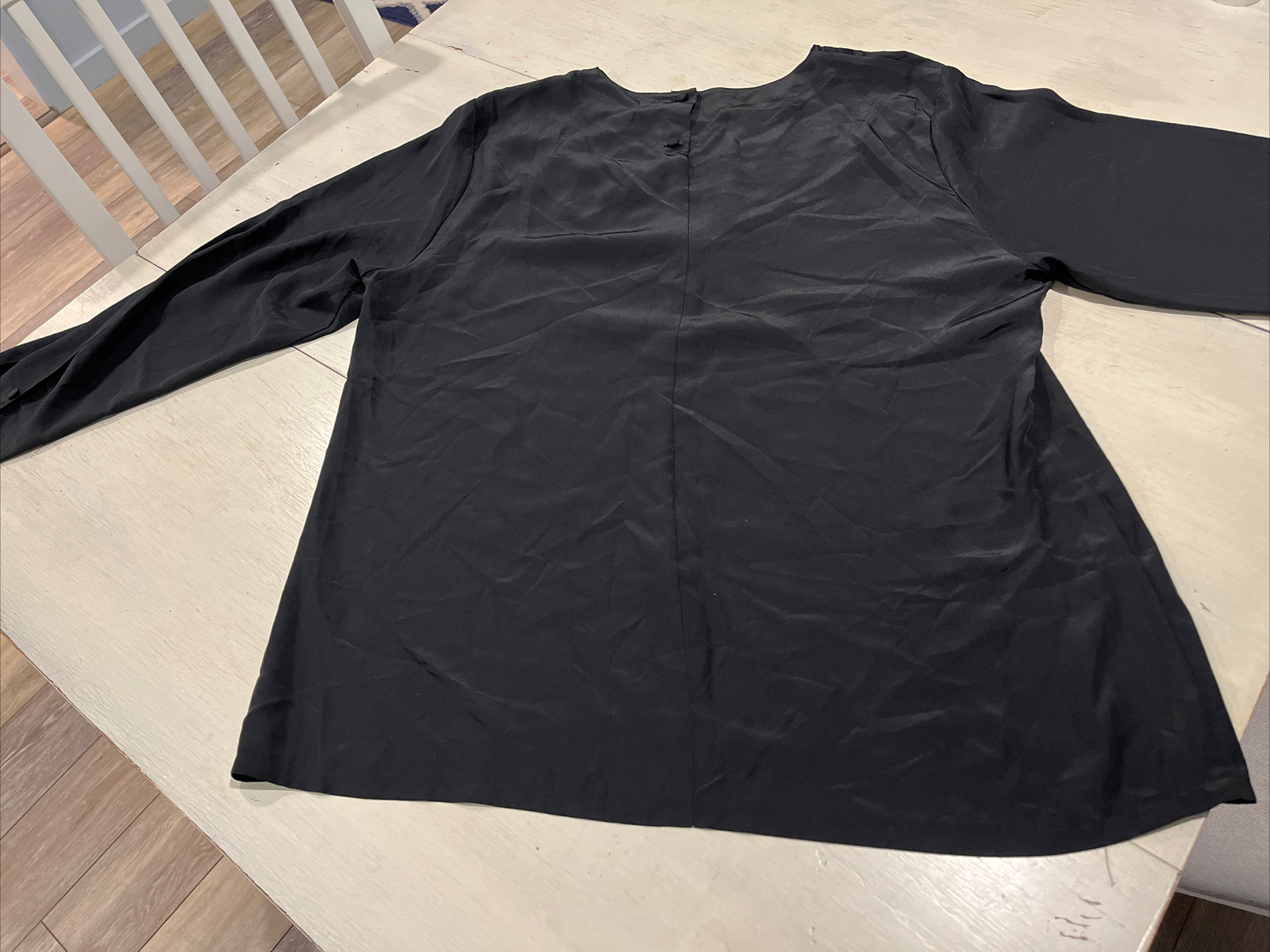 Regina Porter Vintage Black Blouse W/ Embroidery Size 14 NICE