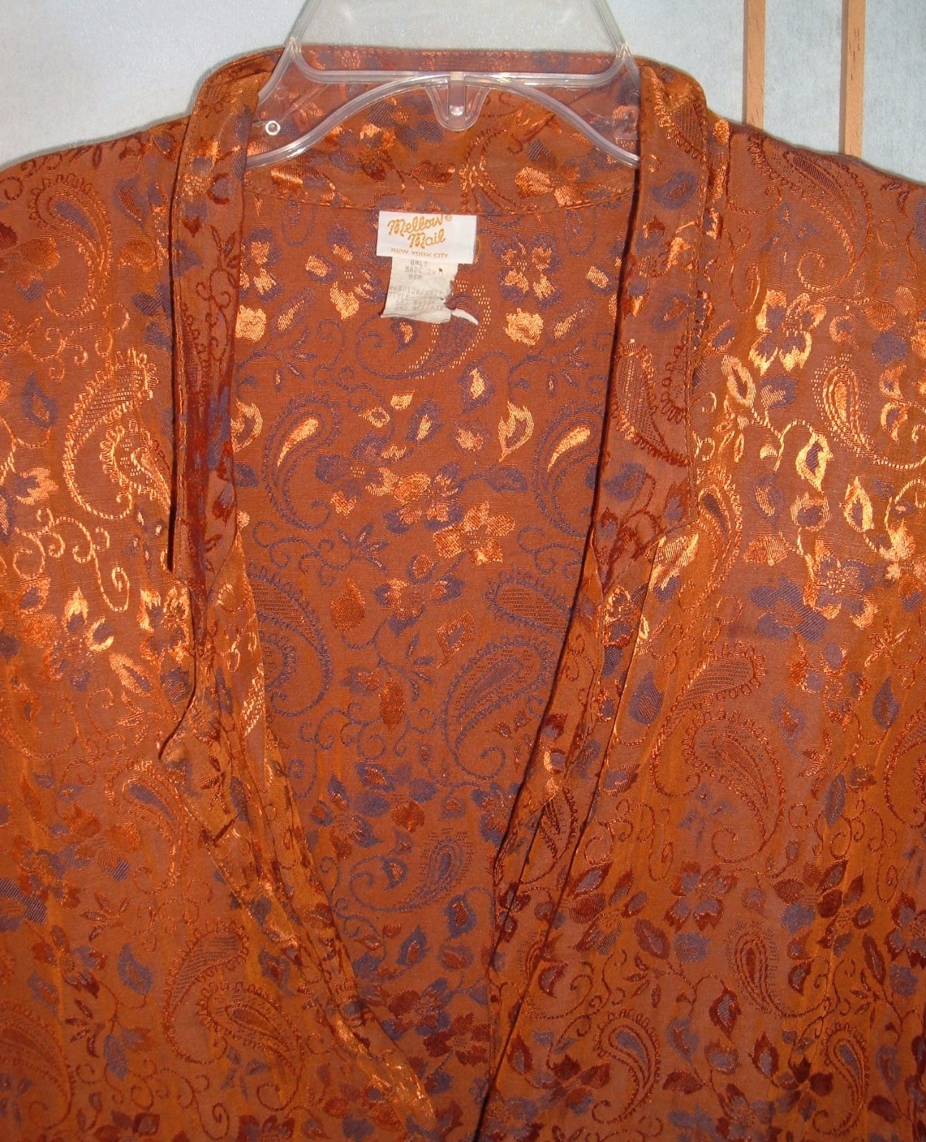 Vintage blazer Jacket Mellow Mail NY Brocade tapestry Orange cottagecore Floral