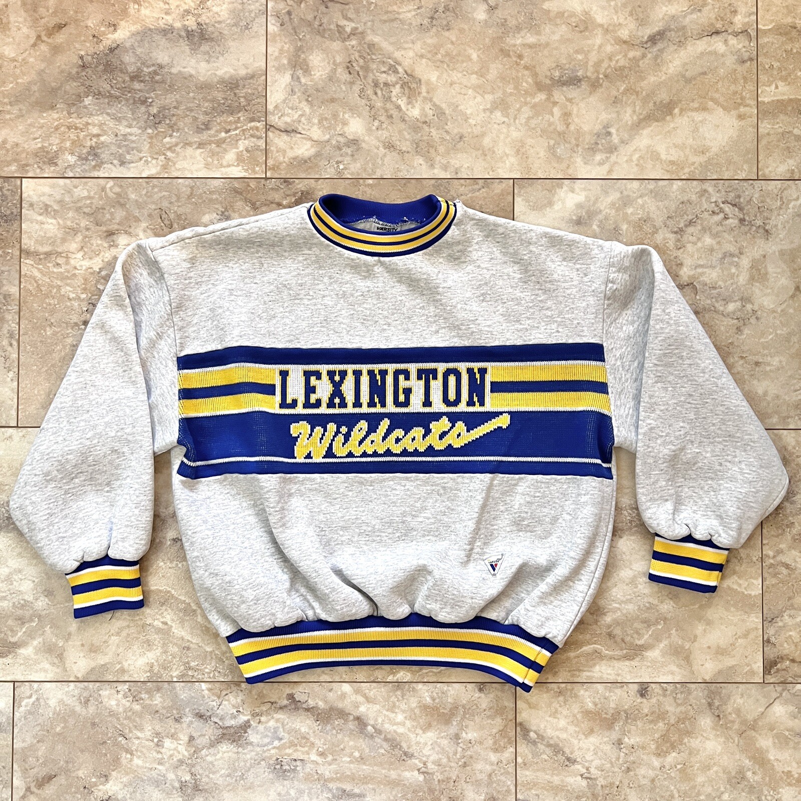 Vintage Lexington Wildcats Varsity Spirit Fashions Sweater Knit Accents USA Sz M