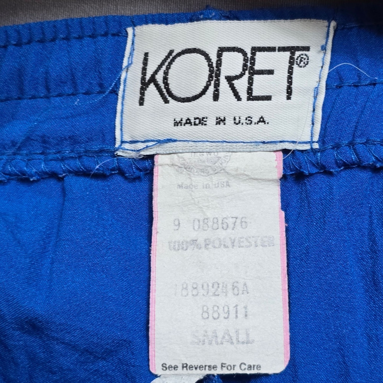 Vintage 80s 90s Koret Small Womens Pants Blue Elastic Waist Tapered Lightweight