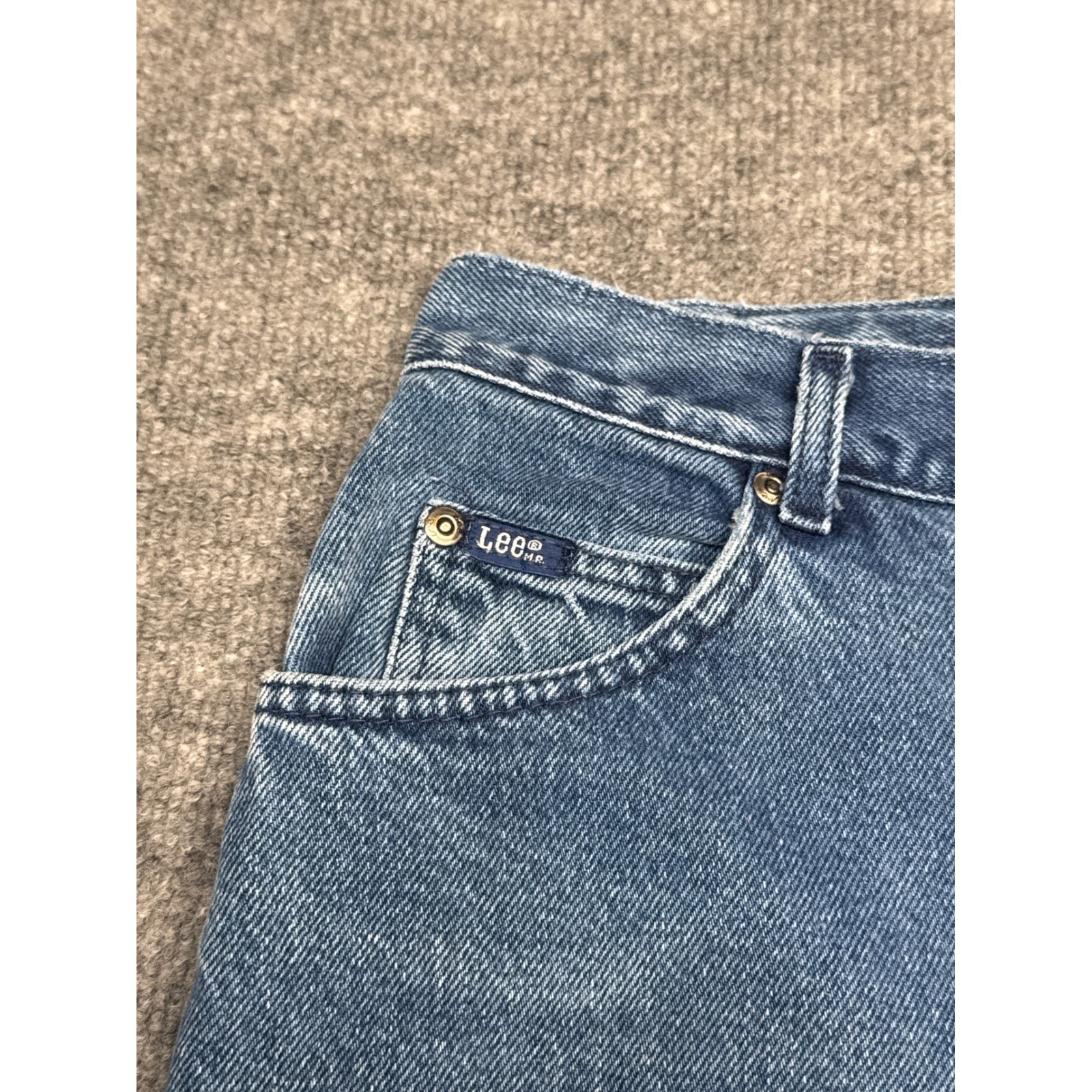 Vintage Lee Womens Jeans Size 16 Petite High Rise Tapered Denim USA