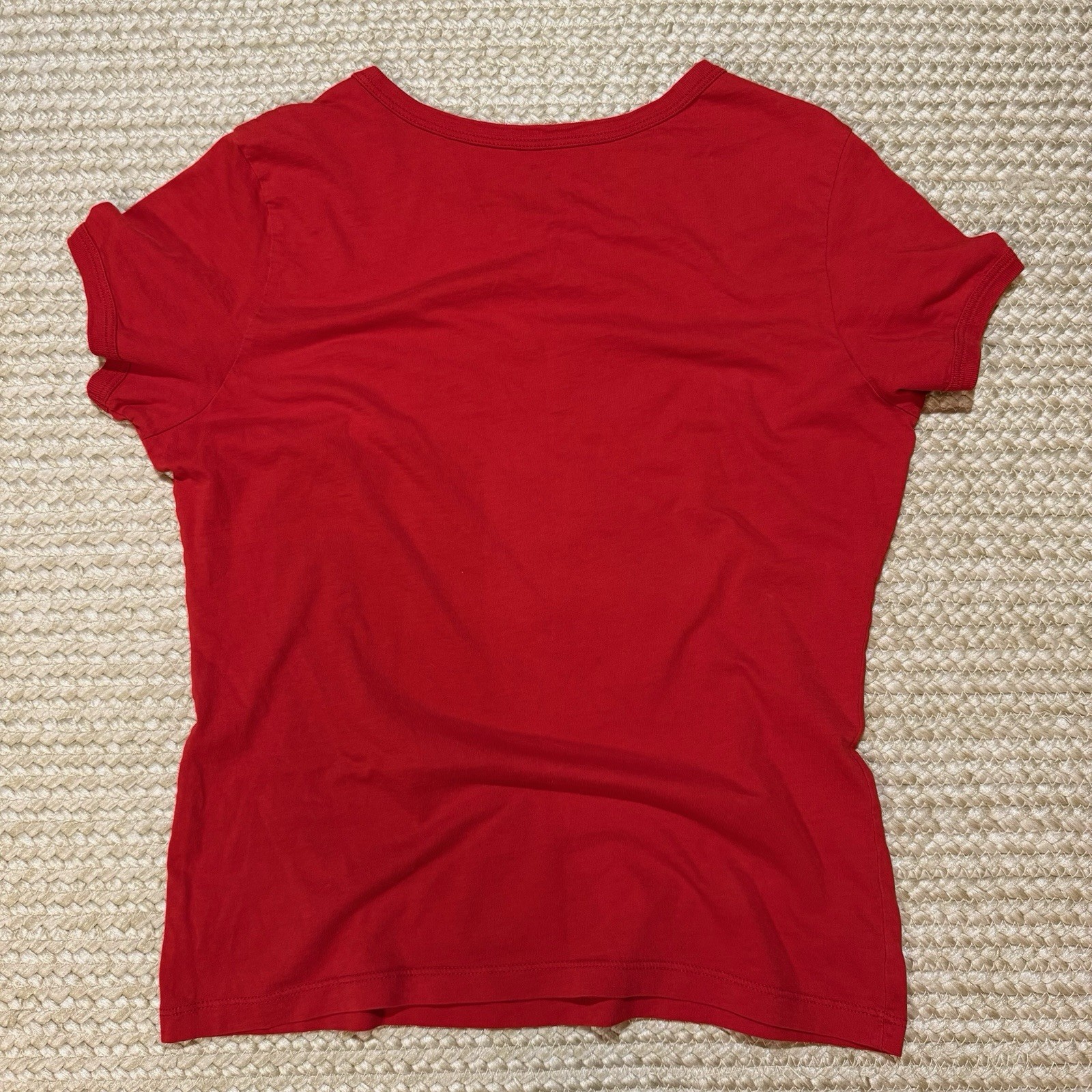 Vintage Y2K Armani Exchange Red Graphic T-Shirt Diamond Sz L Mob Wife Glam Rock