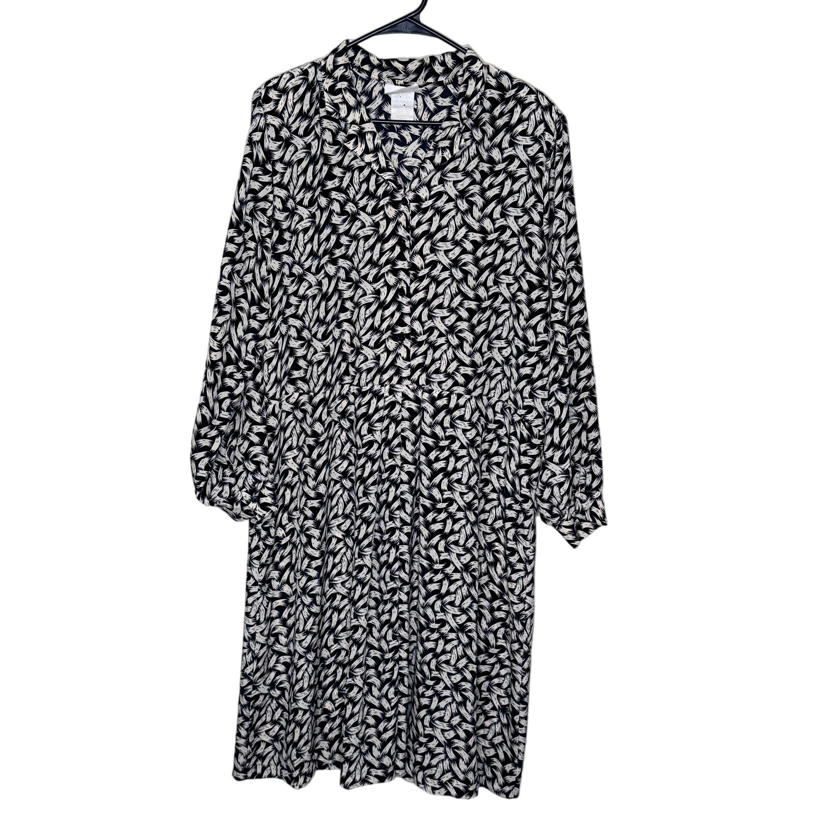 Philippe Marcel Vintage 80s Black & White Secretary Dress size 20