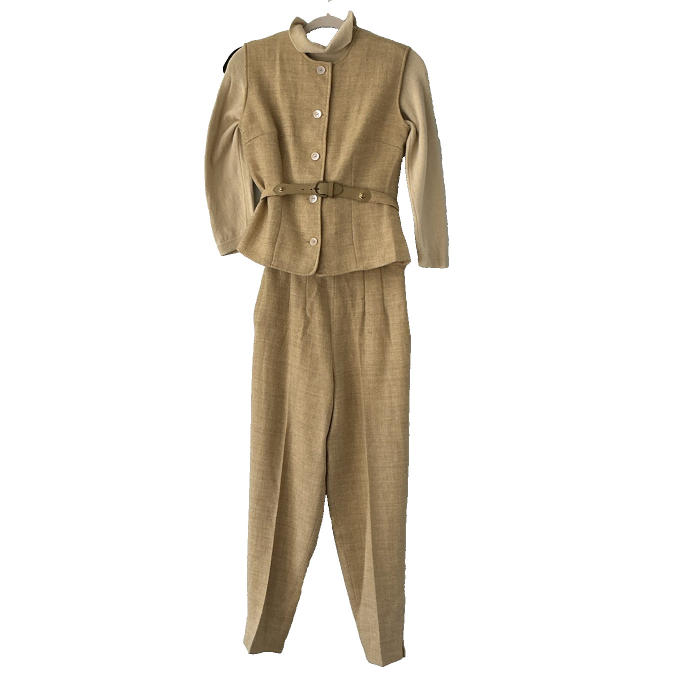 Vintage 1950s Joyce of Chicago Mid-Century Wool Vest & Trouser Set Original BELT