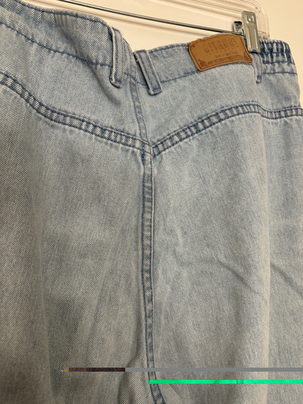 Vintage 80s Mom Gitano High Rise Mom Jeans Elastic Waist Light Wash 16 Tall