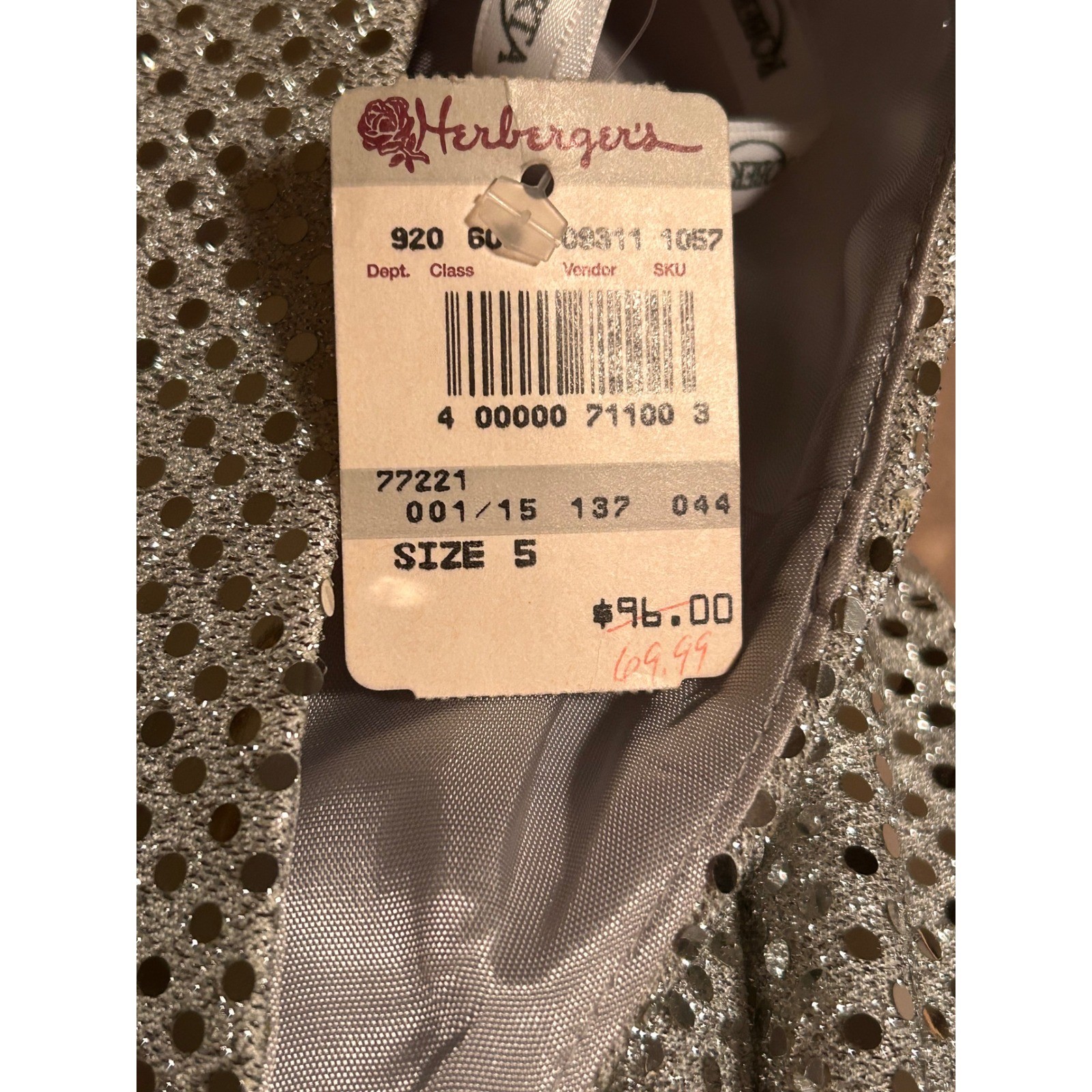 NEW Vintage 90s Roberta Silver Sequin Halter Maxi Dress Mock Neck Open Back XS