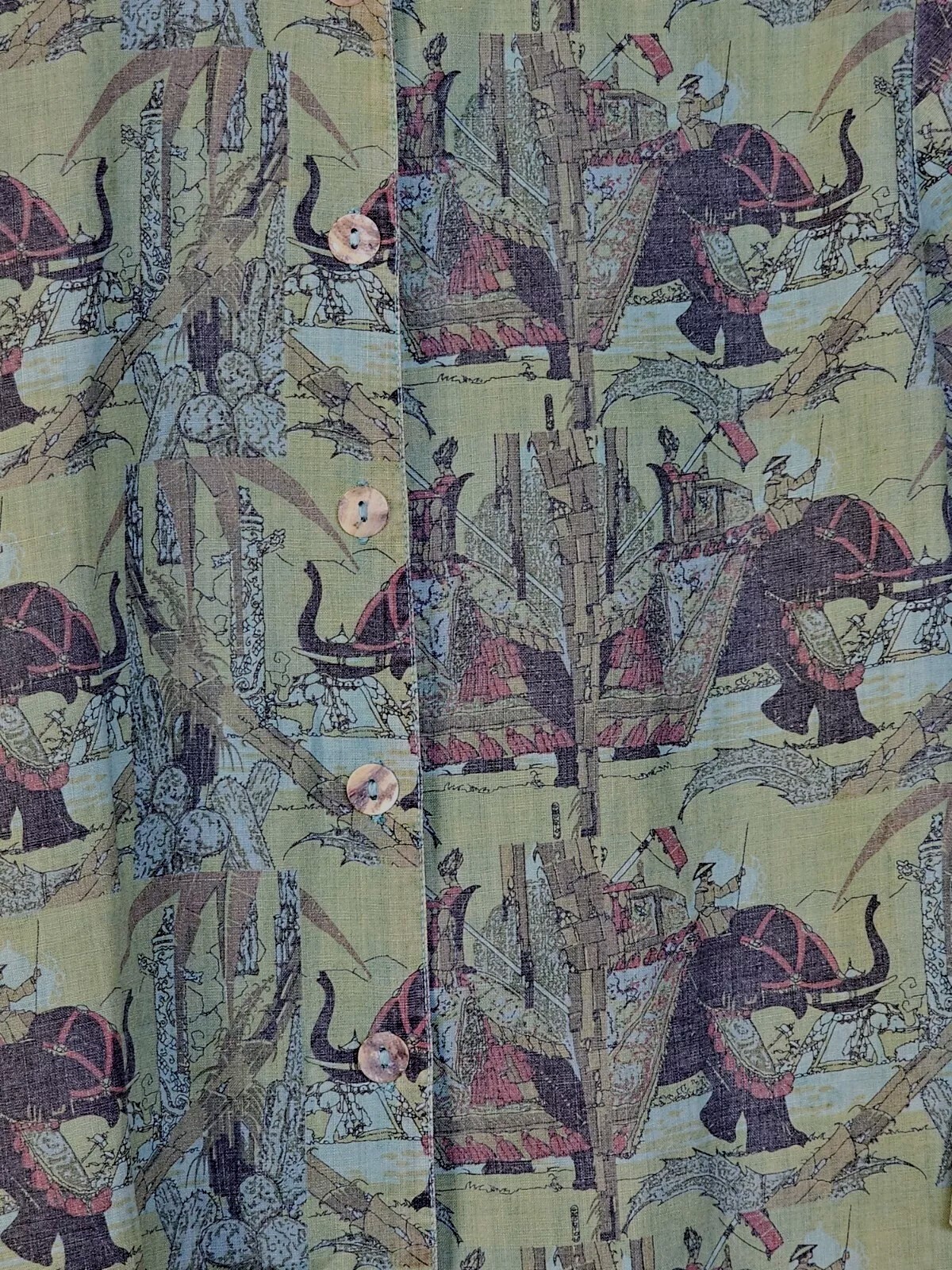 Citron Santa Monica Brand Elephants Print Women’s blouse, size M