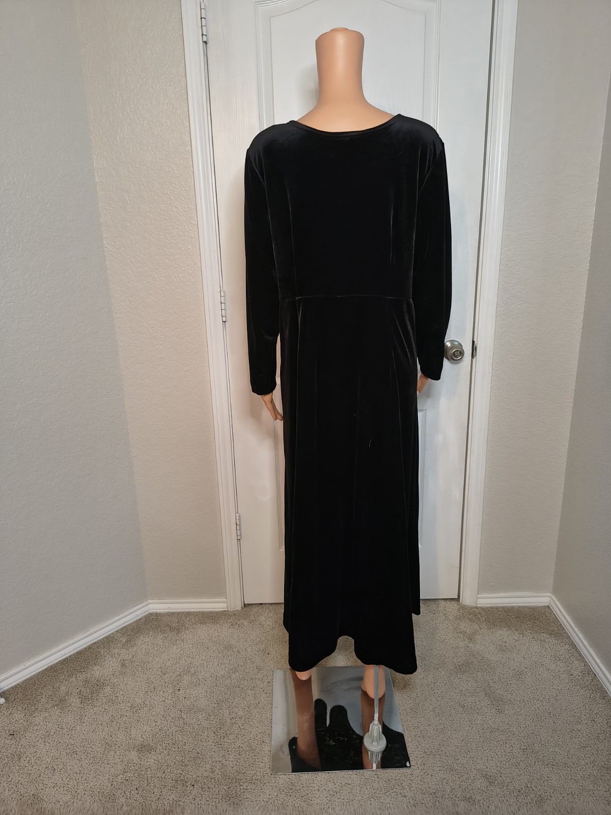 Vintage Cottagecore Farmhouse Cabincore Holiday Velvet Dress Size Approx L -D29