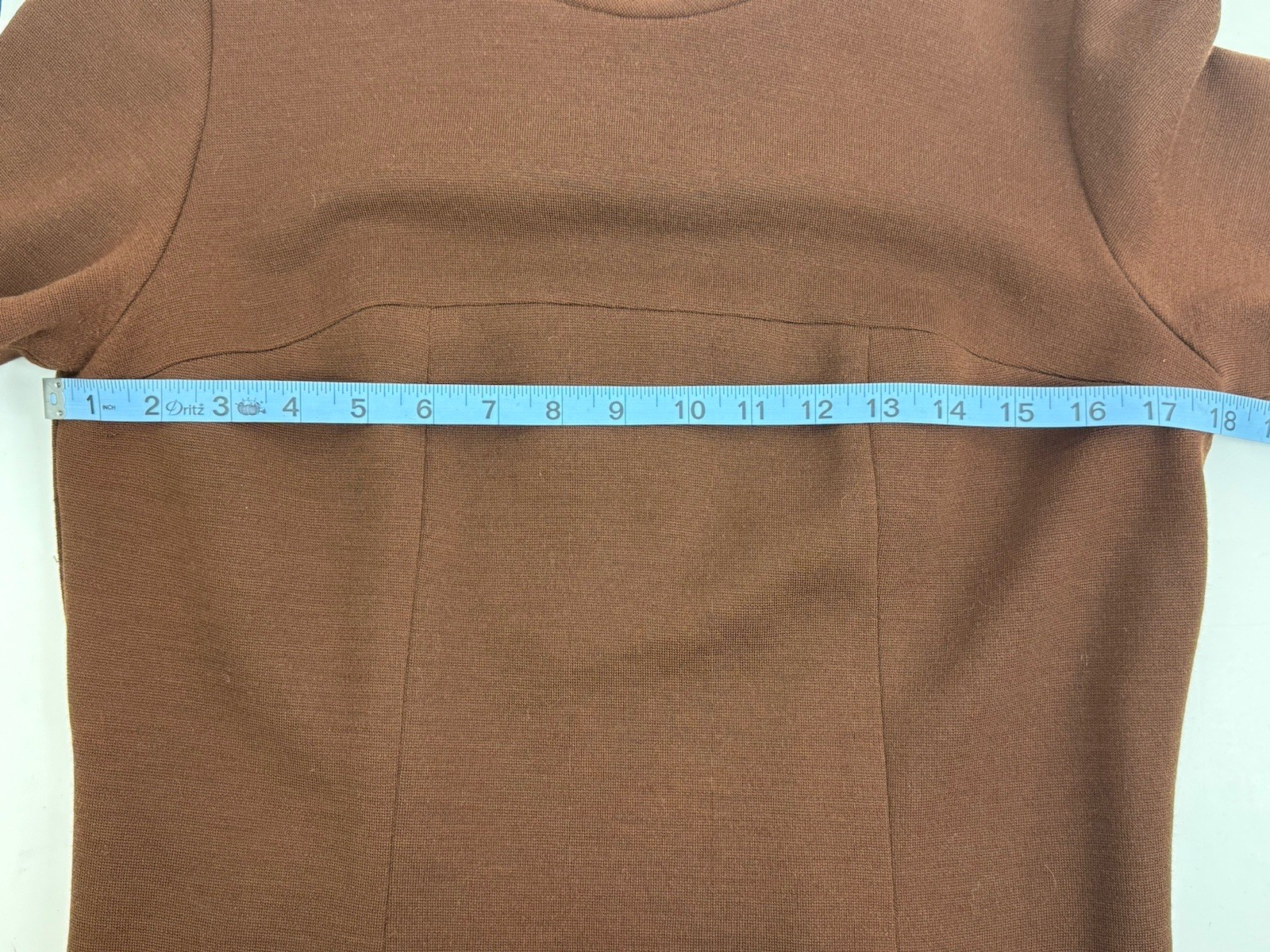 Vintage 1960s Parade New York Top / Mini Dress Brown Body Con Zip Back
