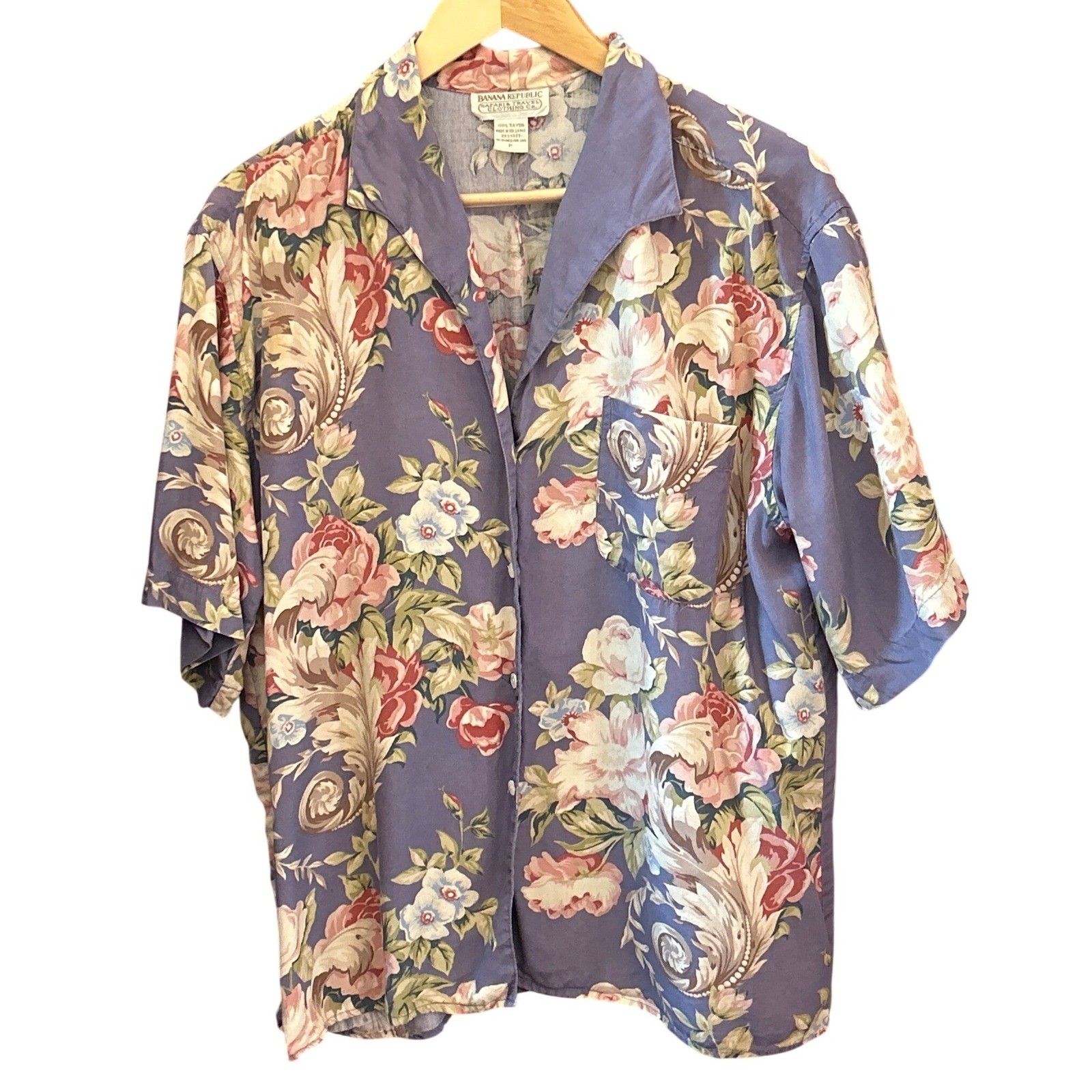 90s Banana Republic Floral Button Down Grandmacore Cottagecore Tropical