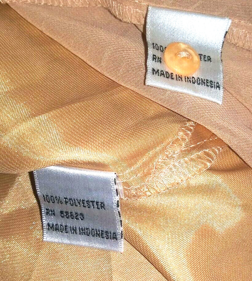 VTG 80’s Secretary blouse Sz M taupe career top w/tank 2 pc long sleeve Collared