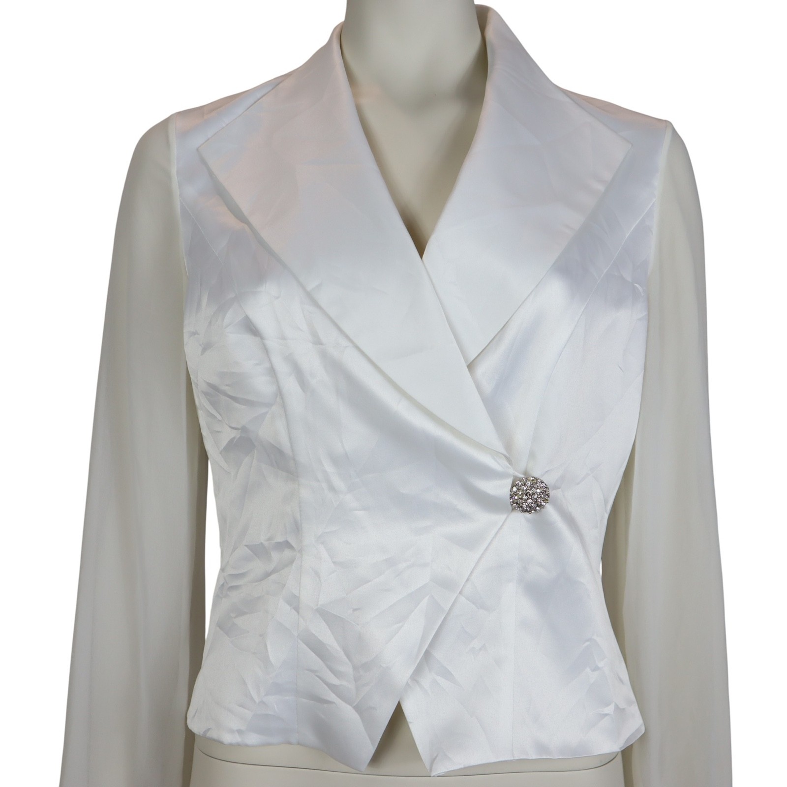 Vintage Adrianna Papell Evening Essentials Jacket Top Sheer Sleeve Women’s 8