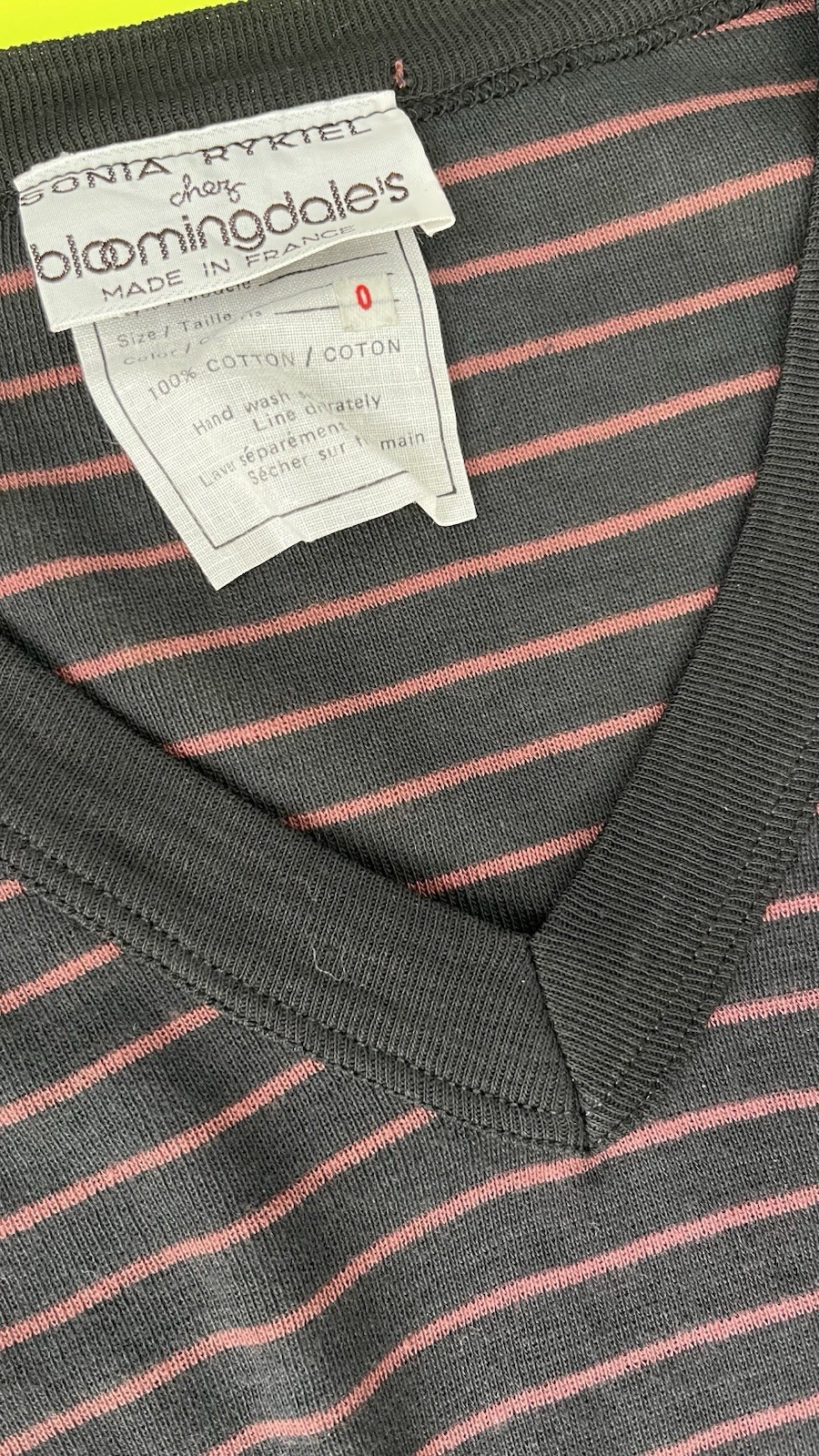 Vintage Sonia Rykiel 1980 Kimball tag NEW Long Sleeve Red Stripes Cotton Top SZ0