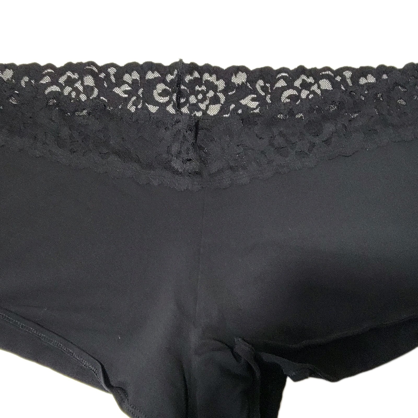 Adore Me Boyfriend Panties 4x Women’s Plus Size Black Lace Trim Cotton Elastane