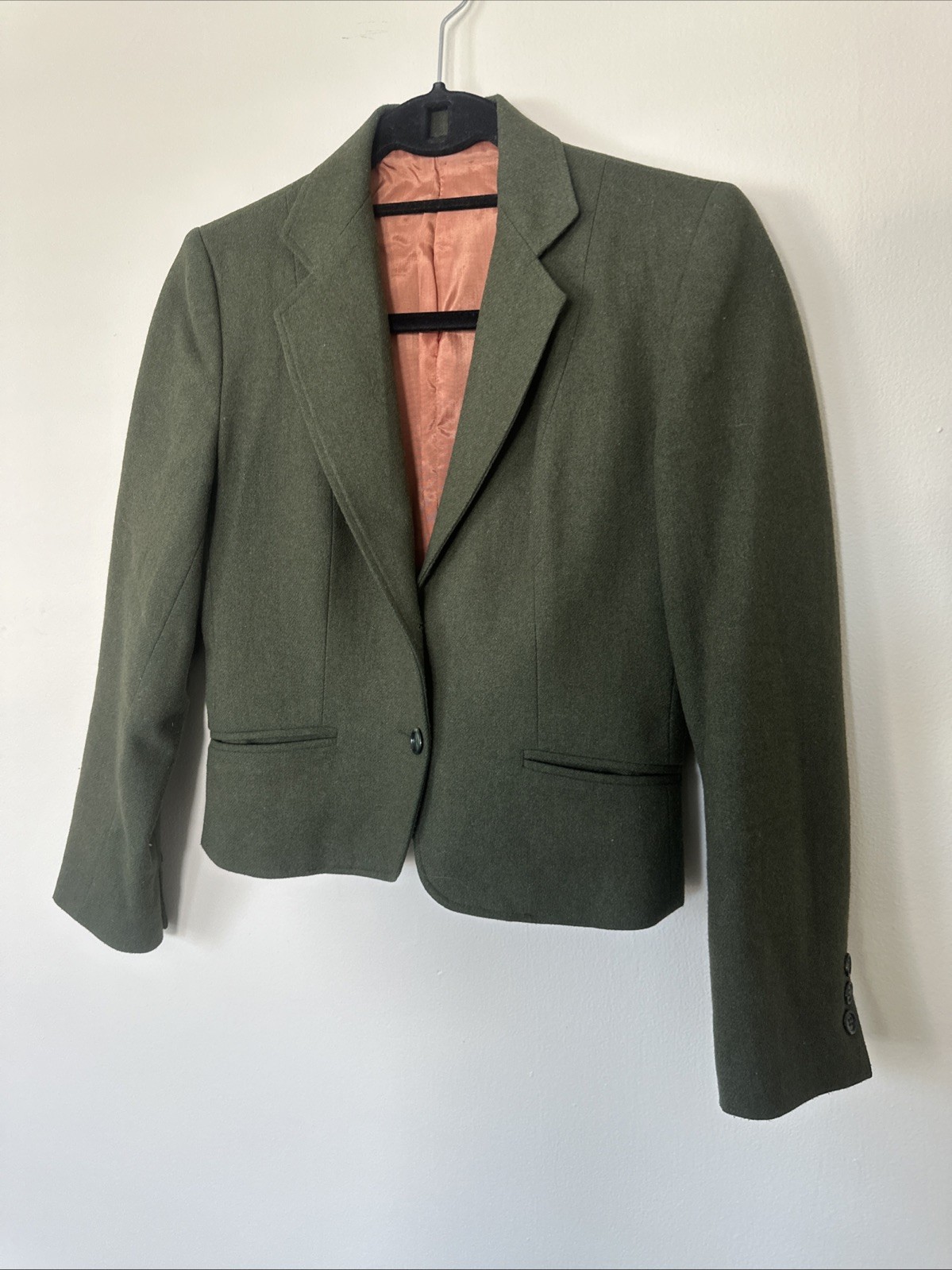 VTG Adolfo Esprit Women’s Wool Military Jacket Size 4 Green Riding Hunting
