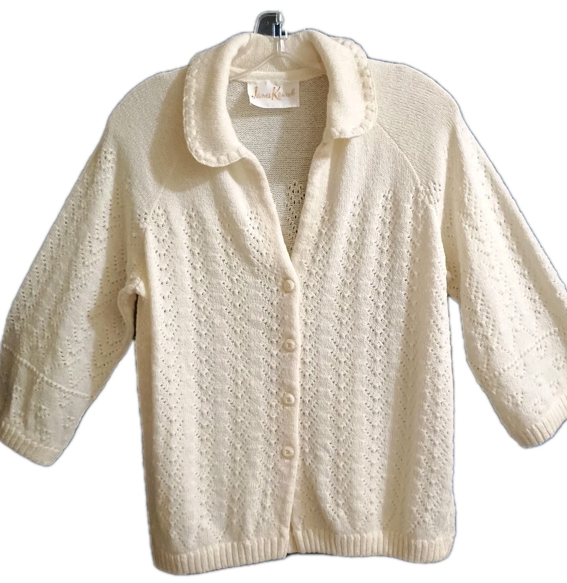 Sweater,Women’s Vtg. James Kenrob, Lightweight SZ16,Rare1950s. 3/4Sleeves.