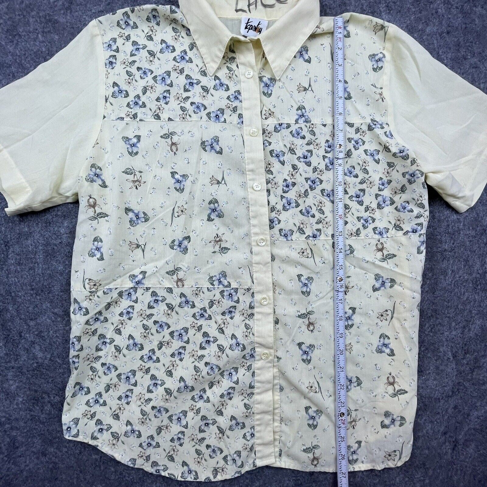 Vintage Tapestry Shirt Women Large Pastel Whimsical Boho Hippie Lightweight
