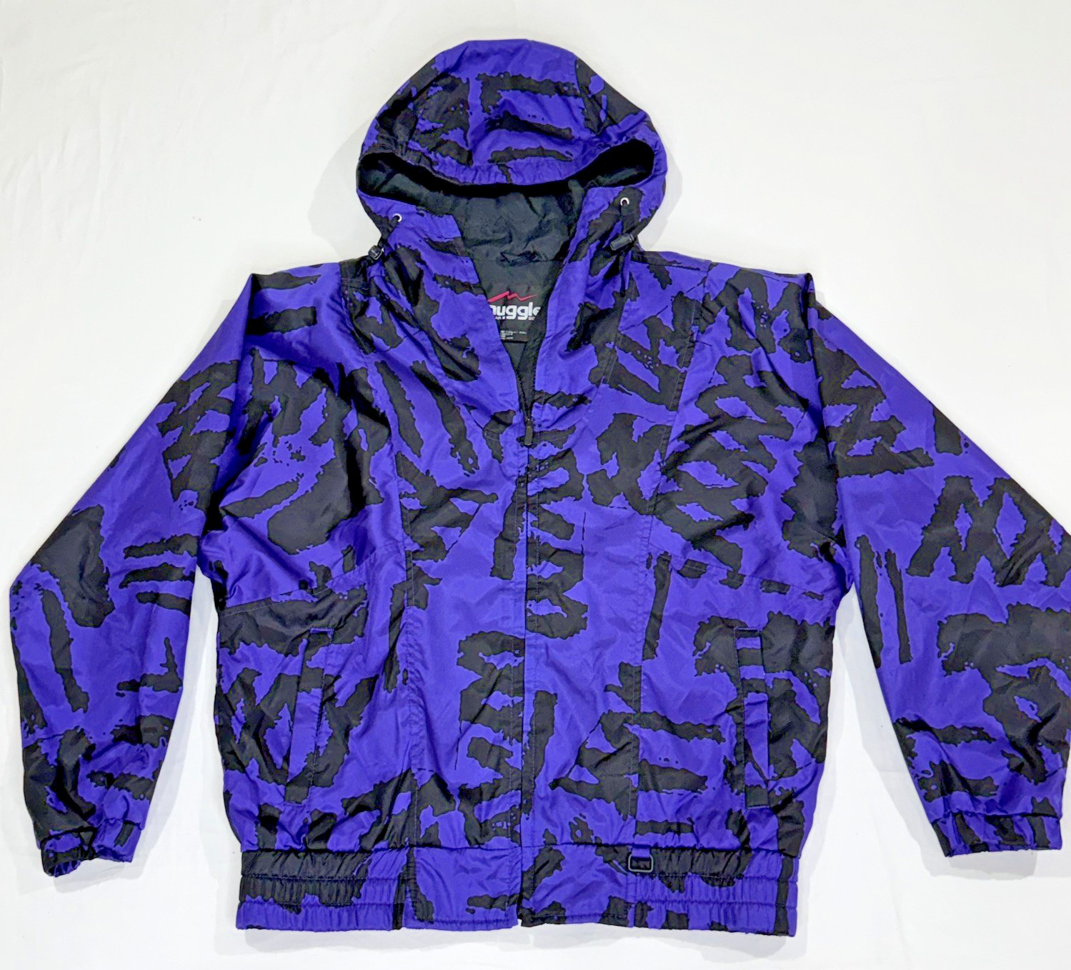 Vintage 80 90s Snuggler Ski Wear Windbreaker Jacket Shell Purple Geometric Sz M