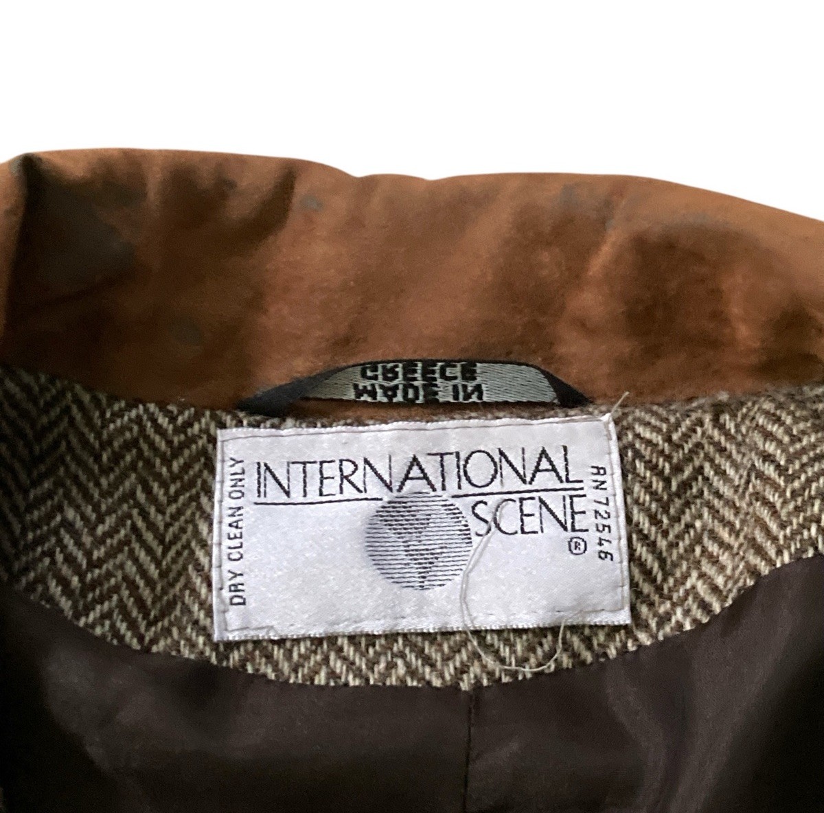 VTG International Scene Wool & Suede Patchwork Sport Coat Women’s size 13/14